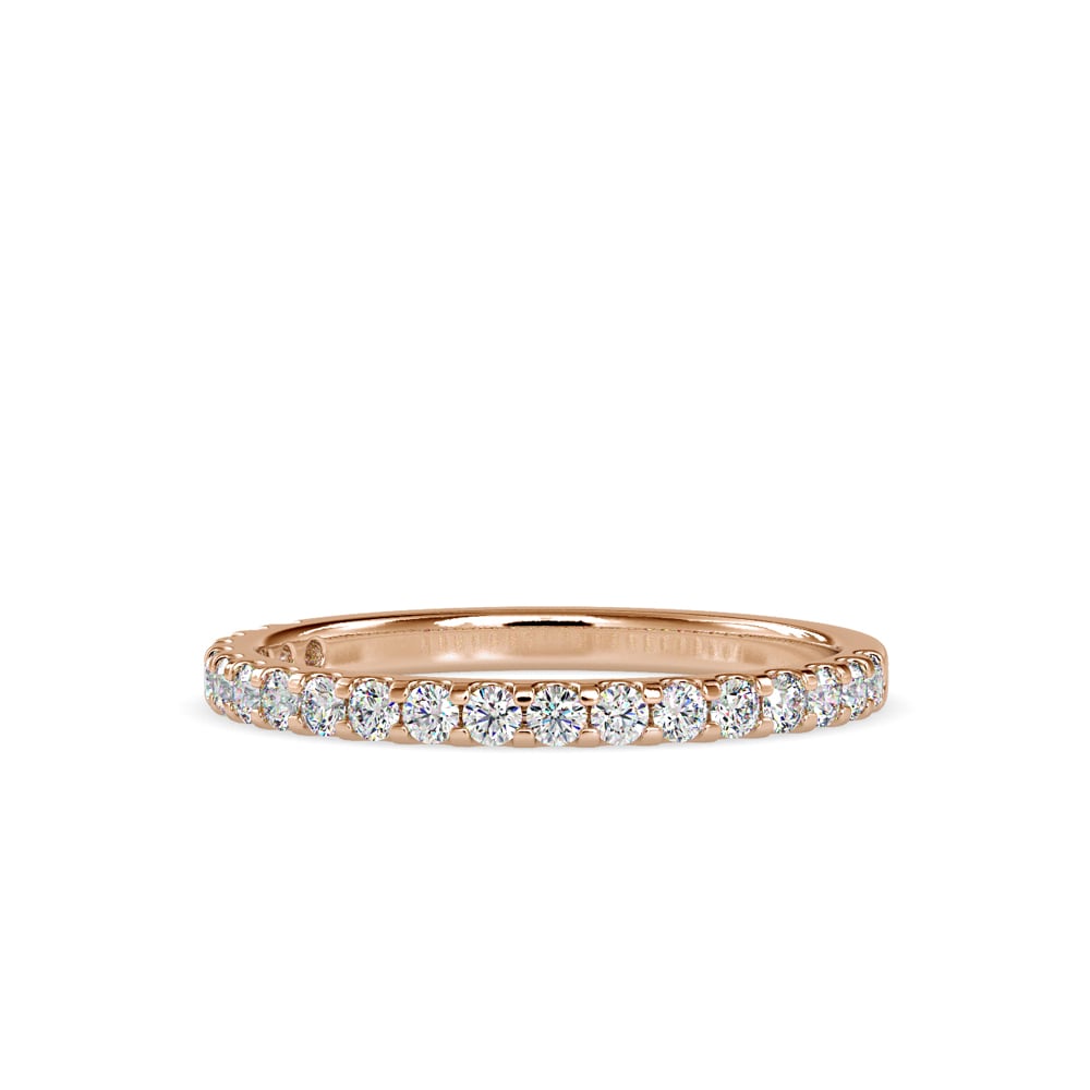 Round Embed Wedding Band