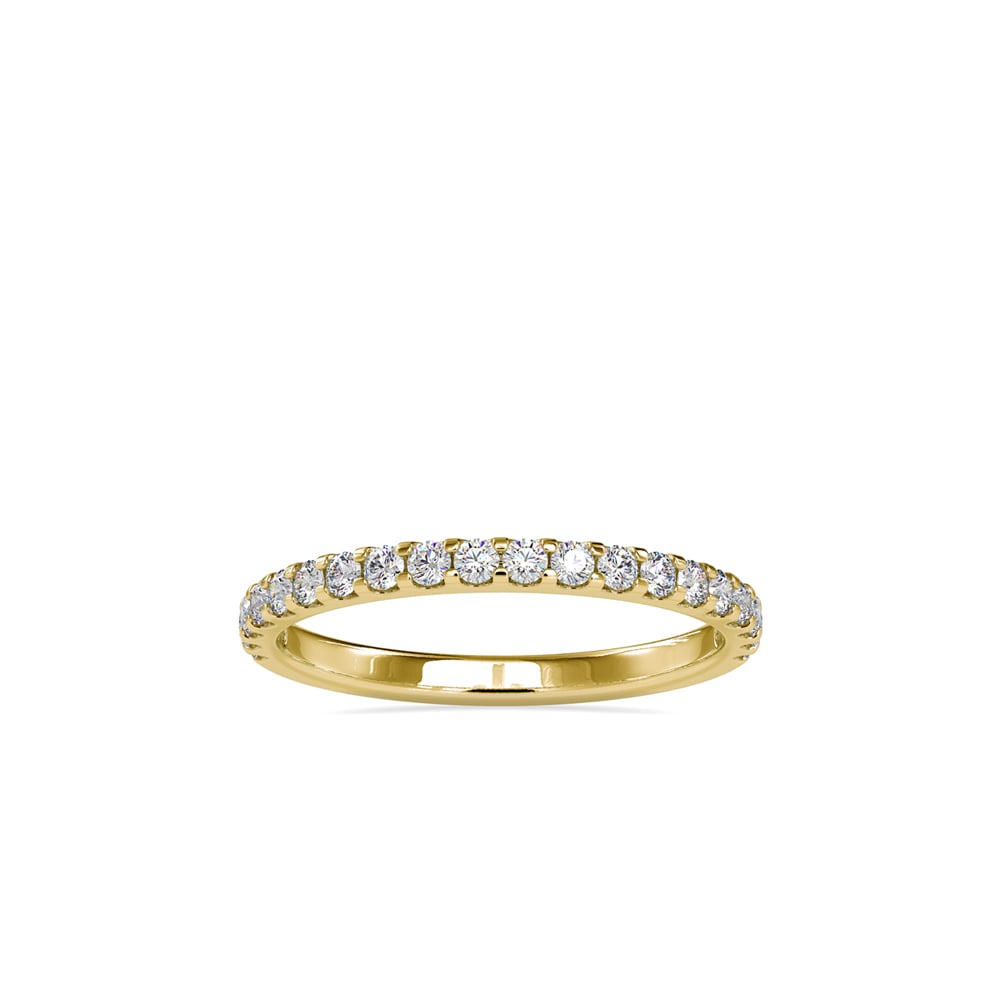 Round Embed Wedding Band