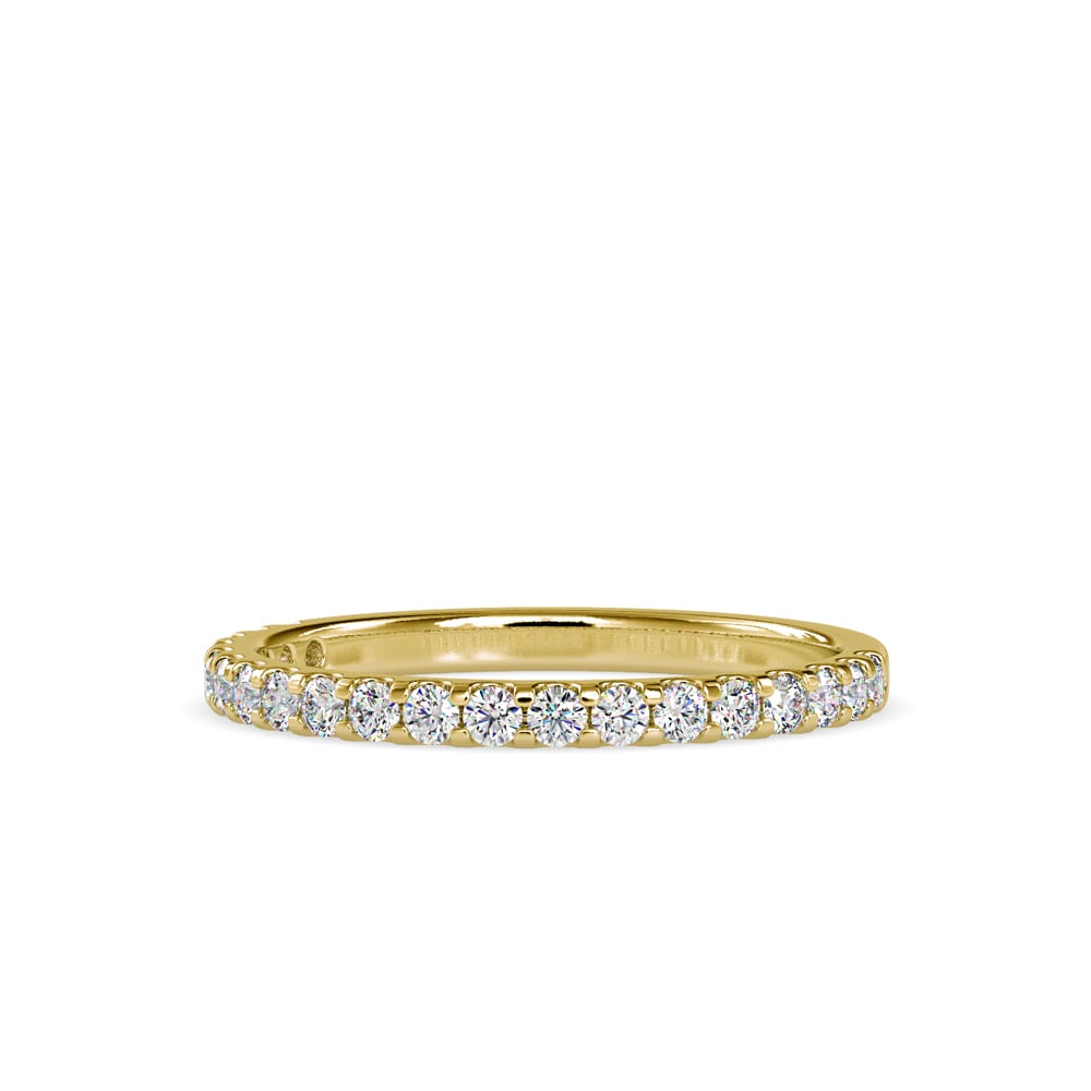 Round Embed Wedding Band