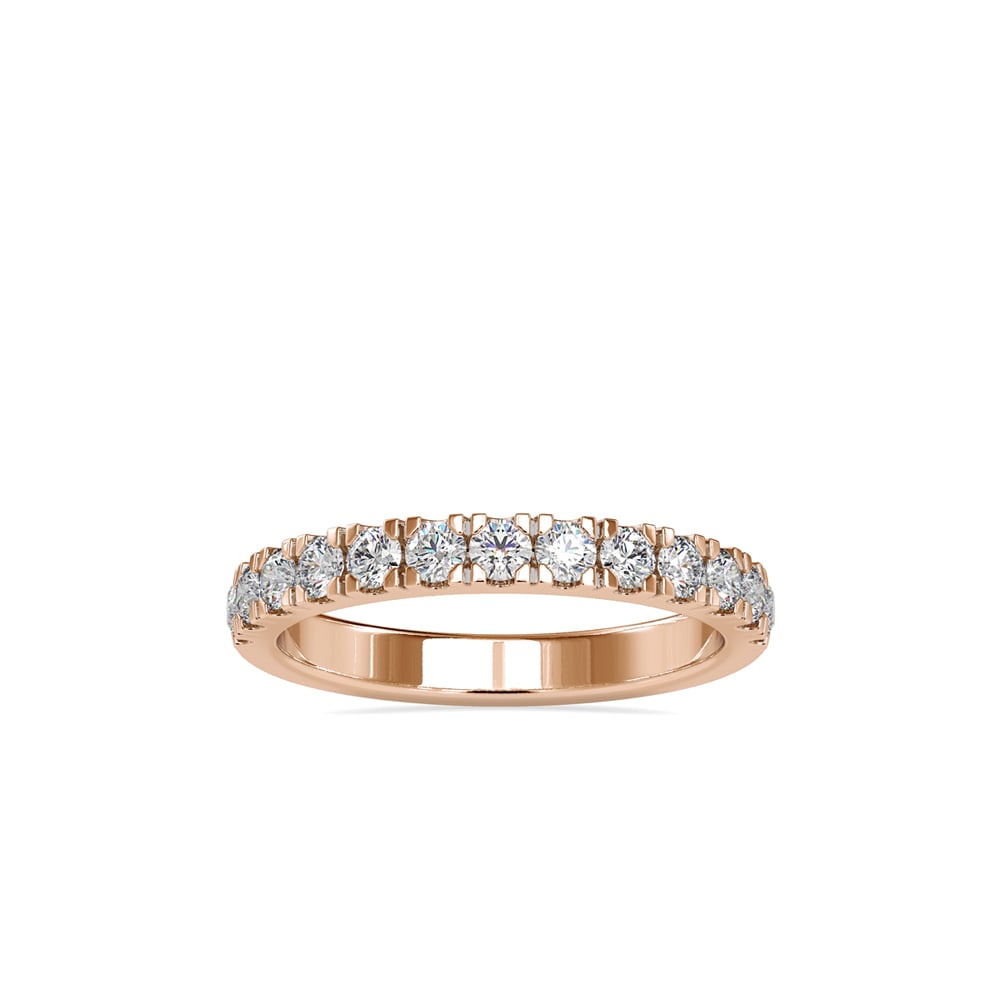 Round Square Prong Wedding Band