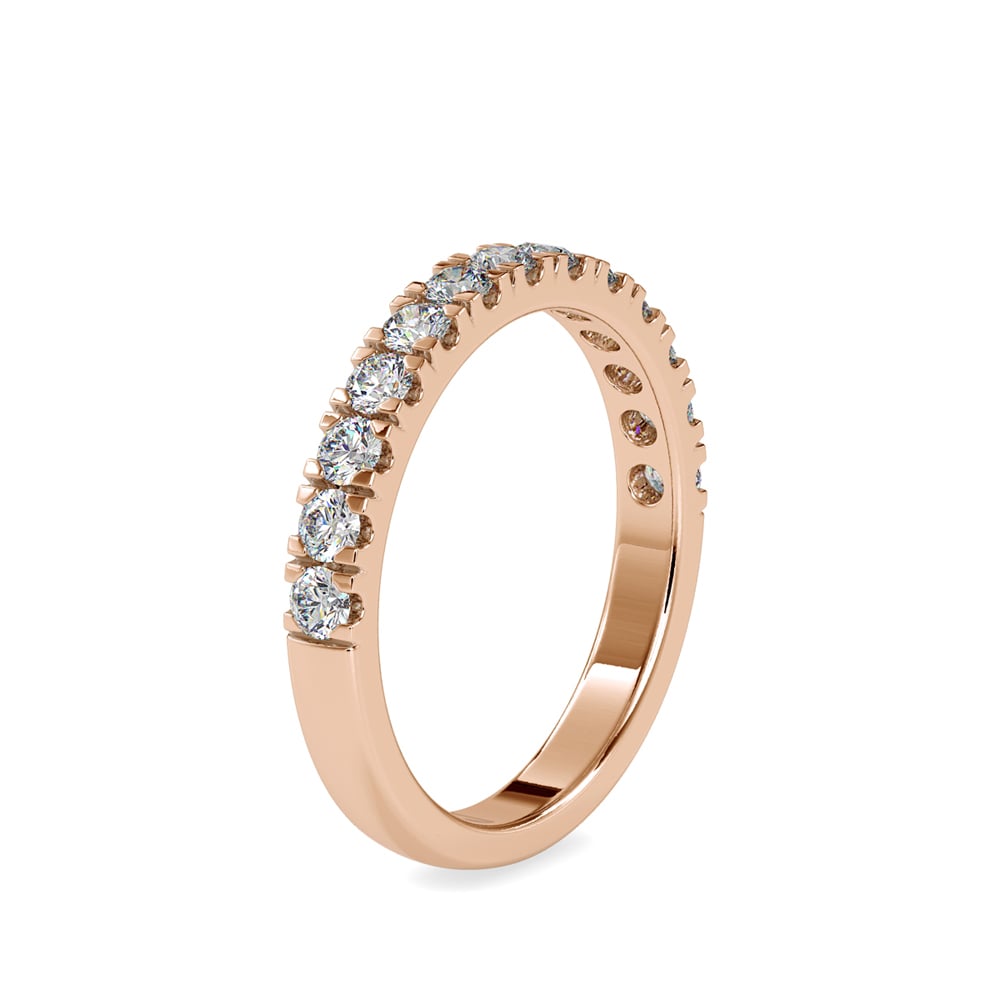 Round Square Prong Wedding Band