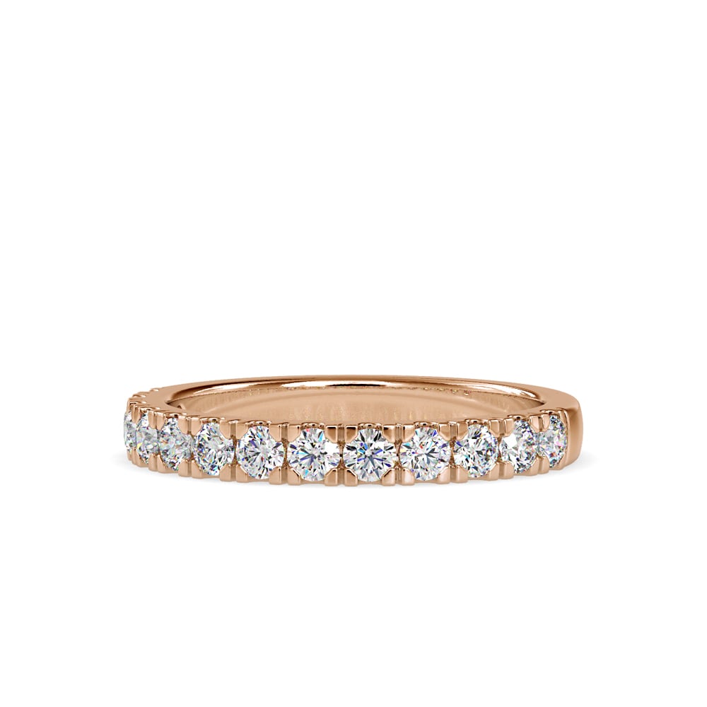 Round Square Prong Wedding Band