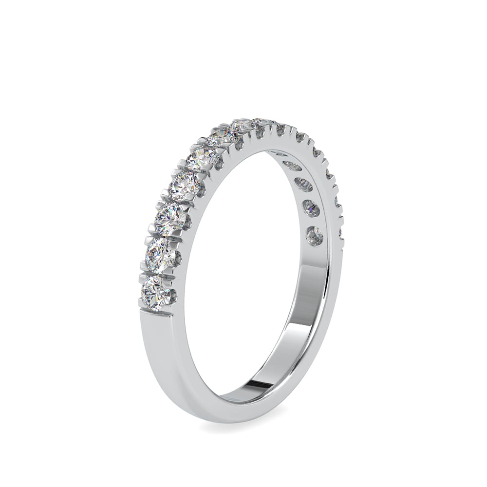 Round Square Prong Wedding Band