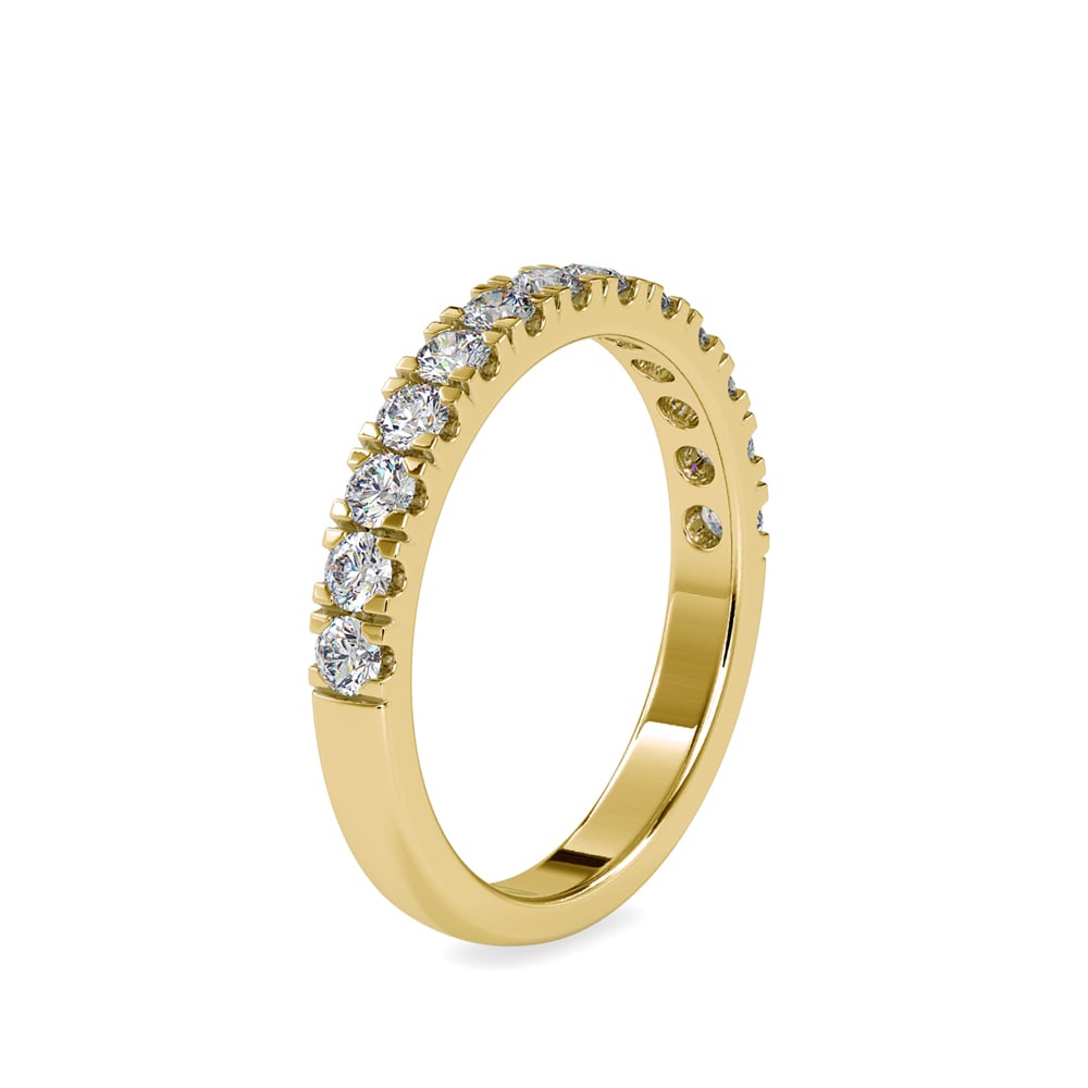 Round Square Prong Wedding Band