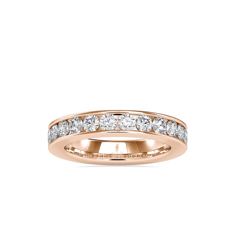Round Channel Set Wedding Band