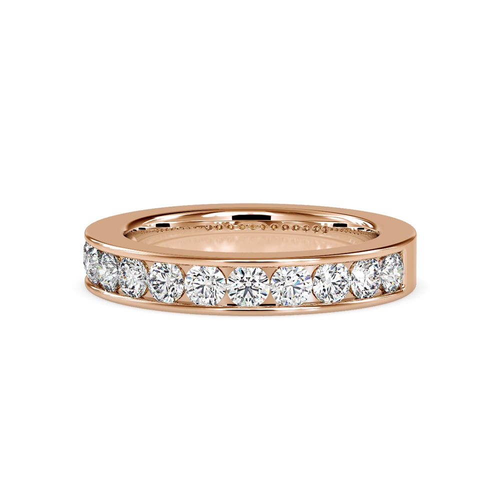 Round Channel Set Wedding Band