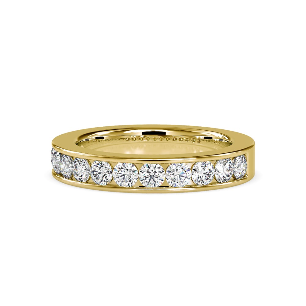 Round Channel Set Wedding Band