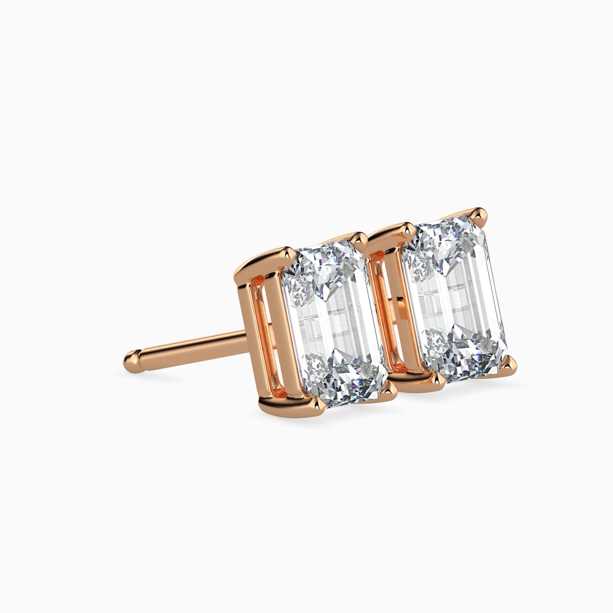 2 ctw Solitaire Emerald Studs