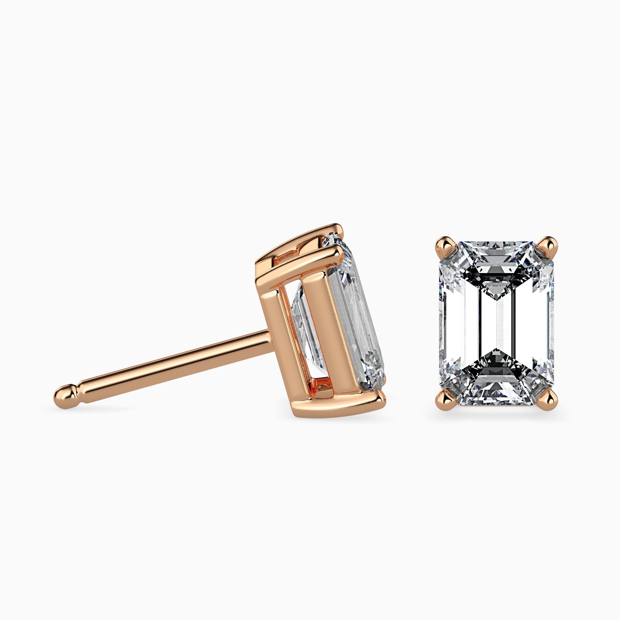 2 ctw Solitaire Emerald Studs