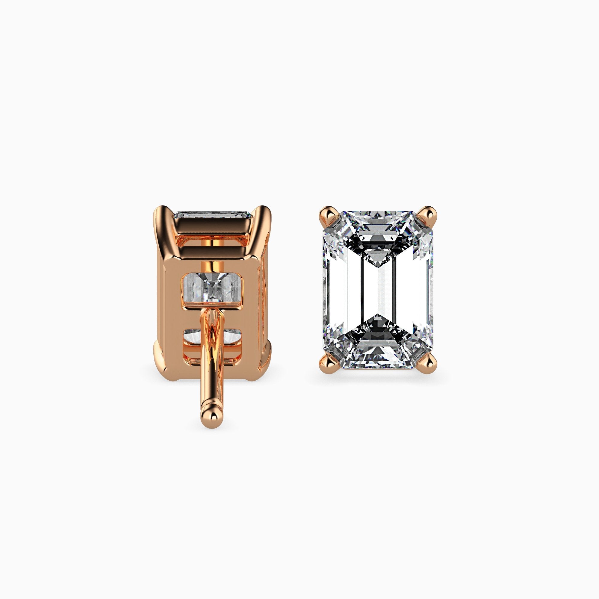 2 ctw Solitaire Emerald Studs