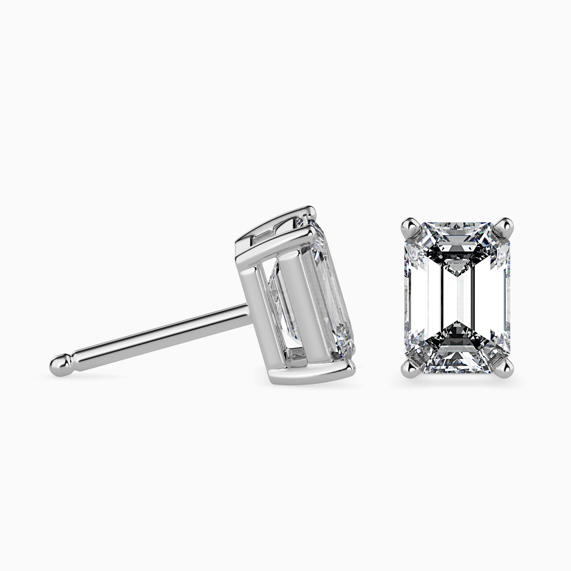 2 ctw Solitaire Emerald Studs