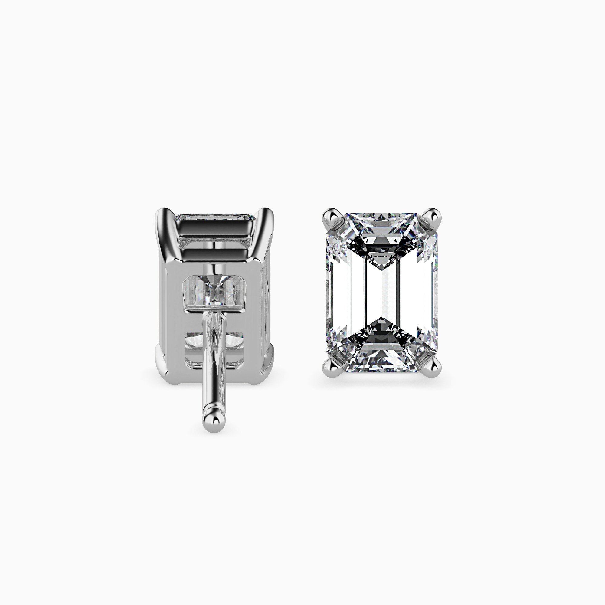 2 ctw Solitaire Emerald Studs