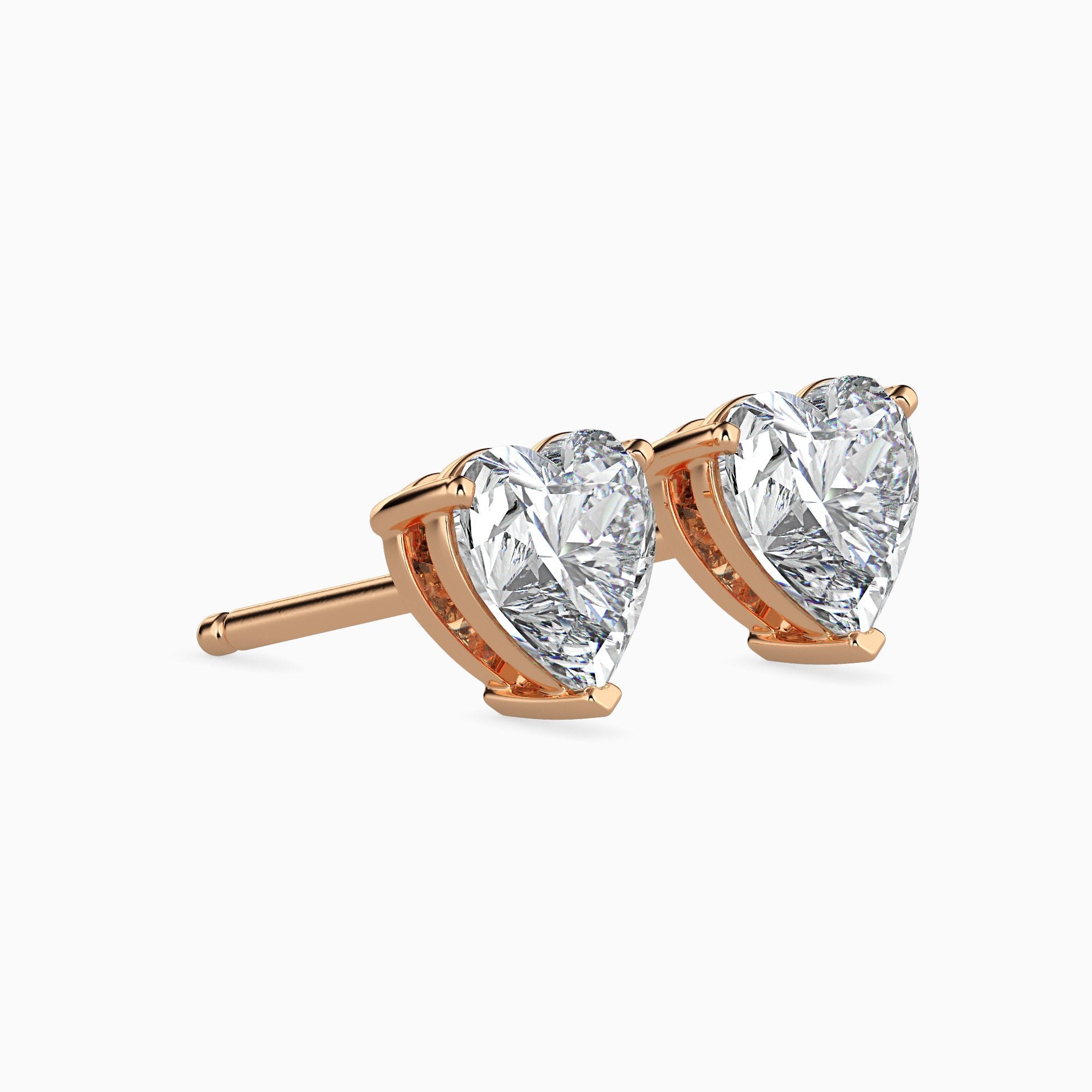 Viola Solitaire Heart Earrings
