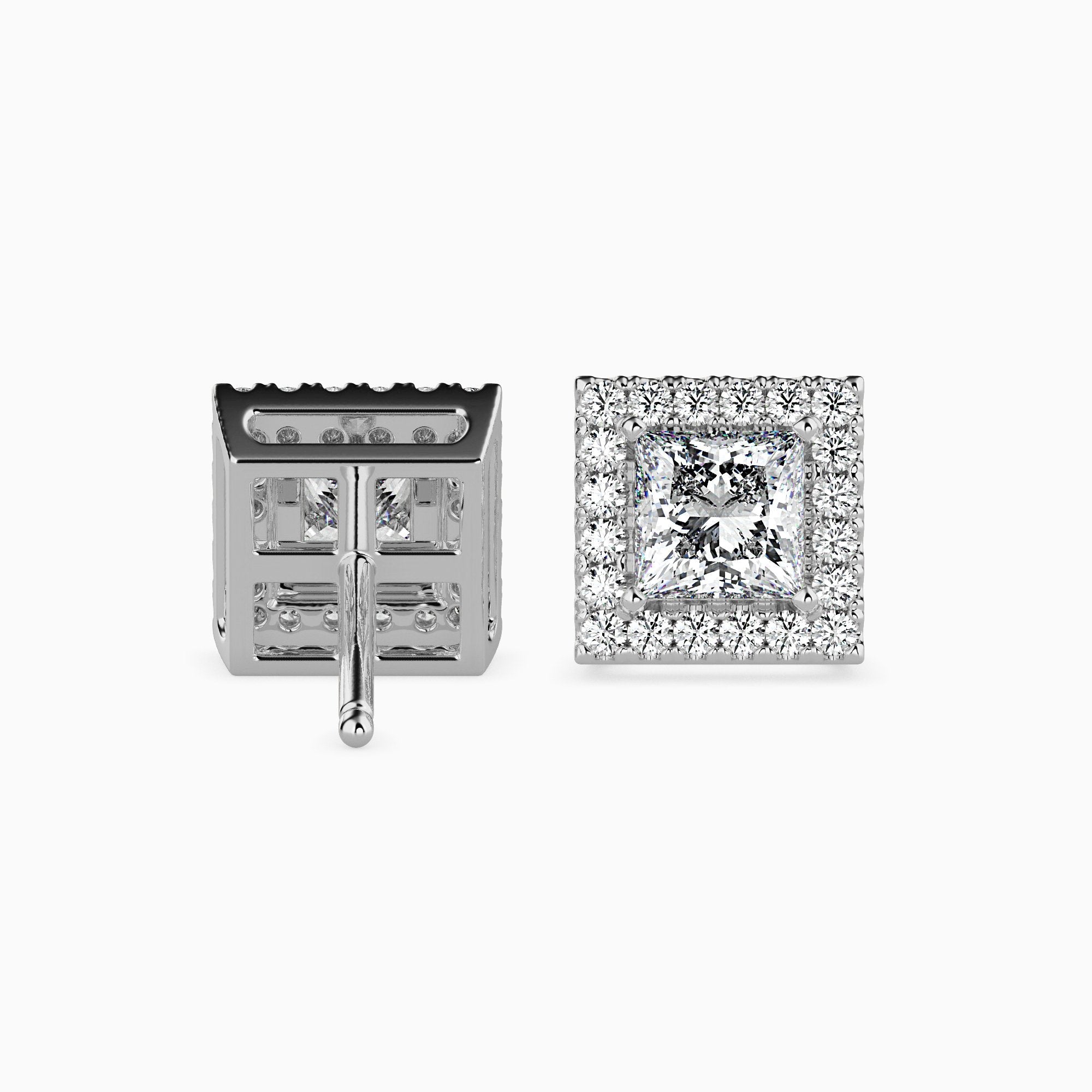 Boucles d'oreilles Princesse Salzburg Solitaire Halo