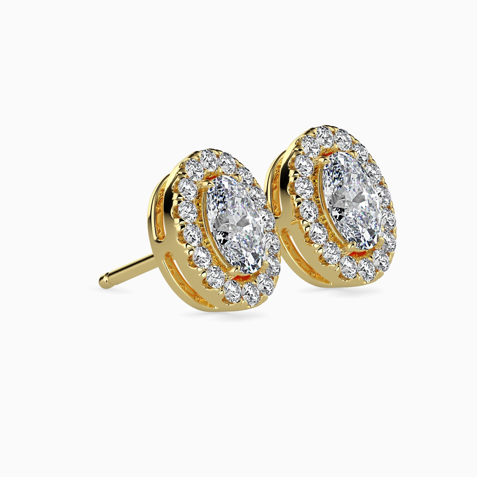 Courchevel Solitaire Halo Oval Earrings