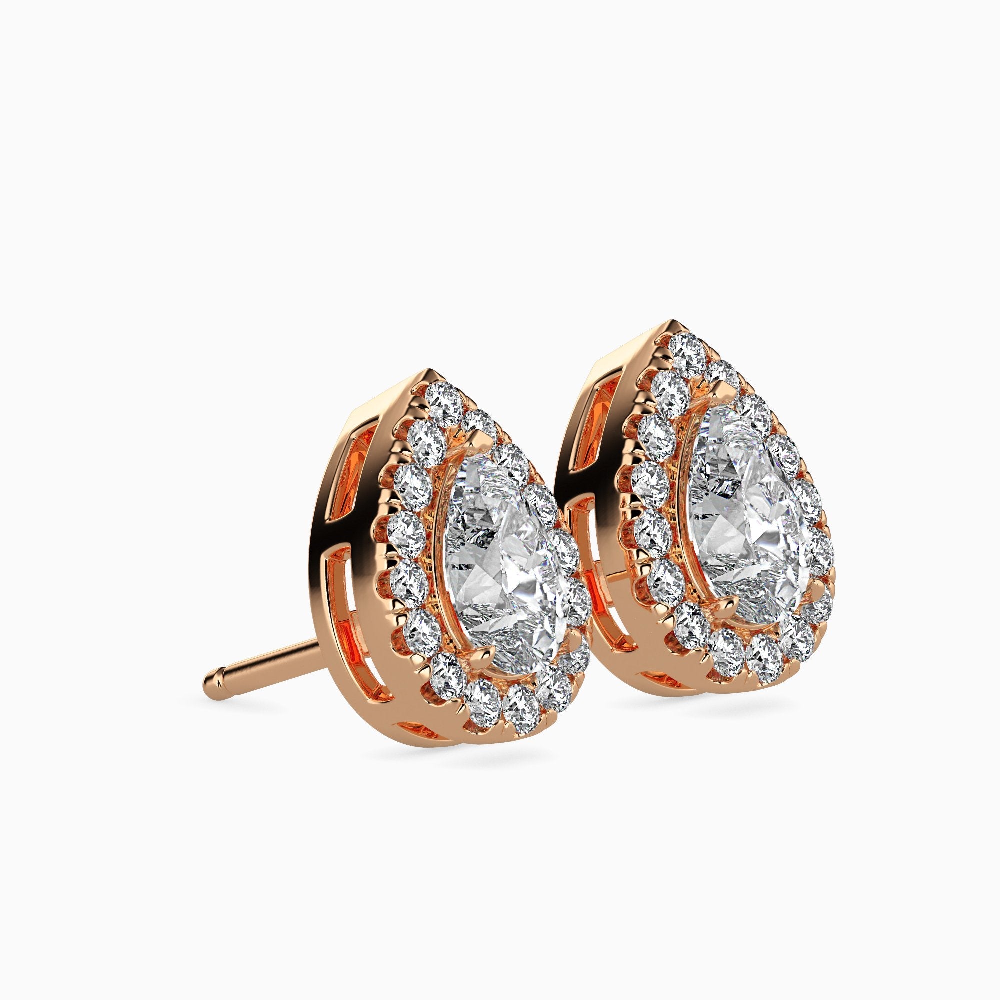 Boucles d'oreilles Palermo Solitaire Halo Poire