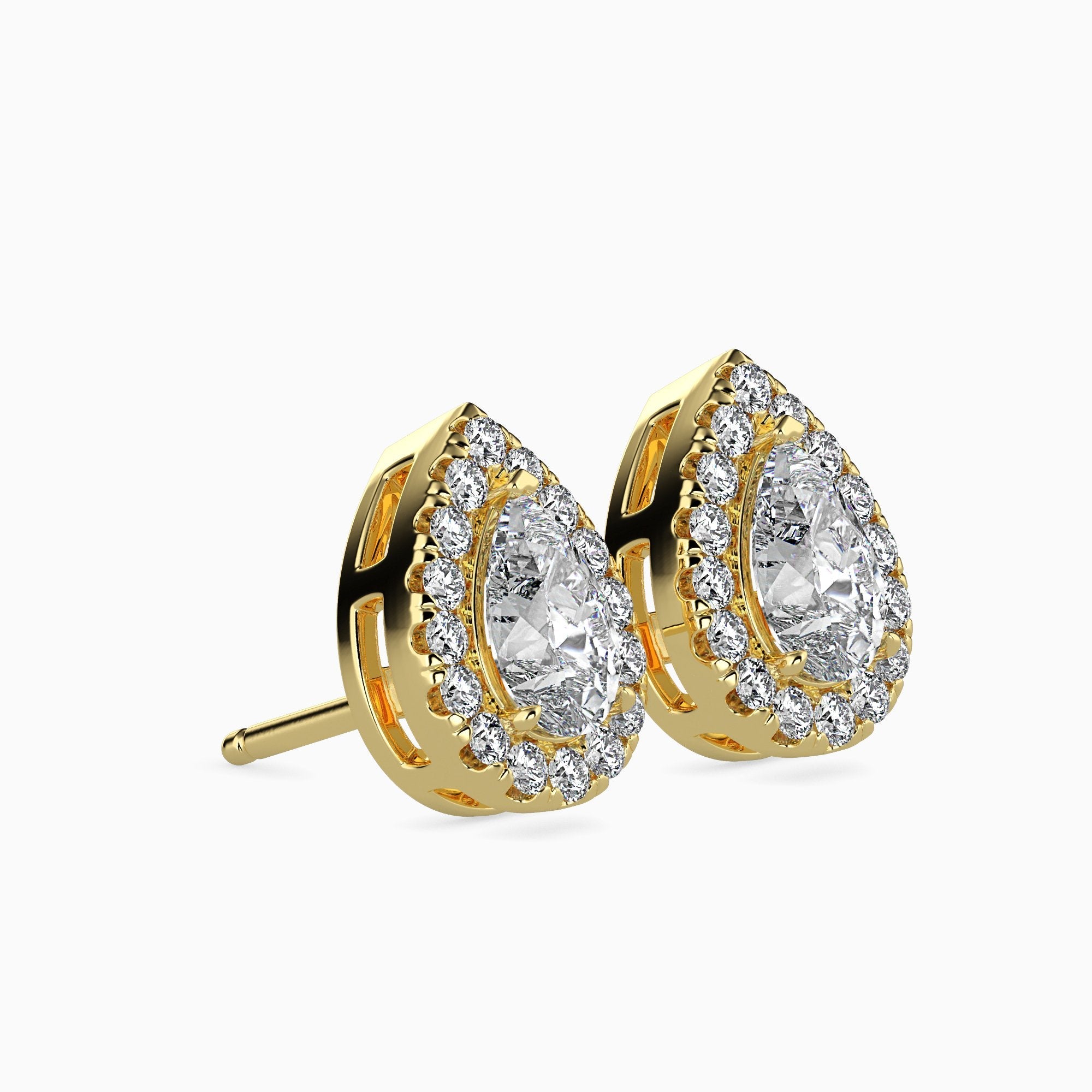 Boucles d'oreilles Palermo Solitaire Halo Poire