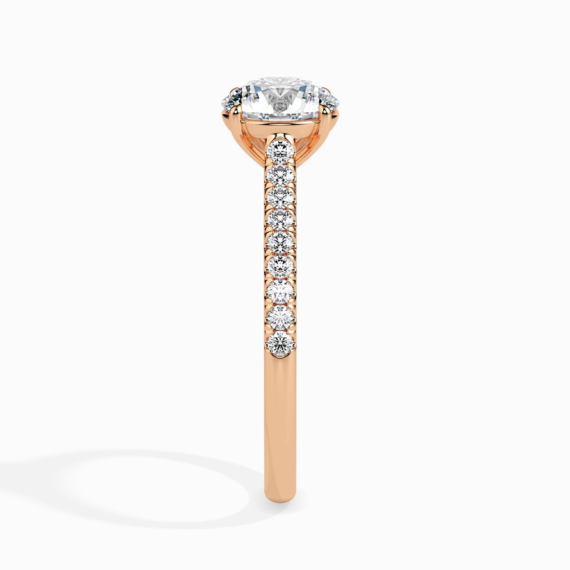 Bague ronde pavée Pia Solitaire