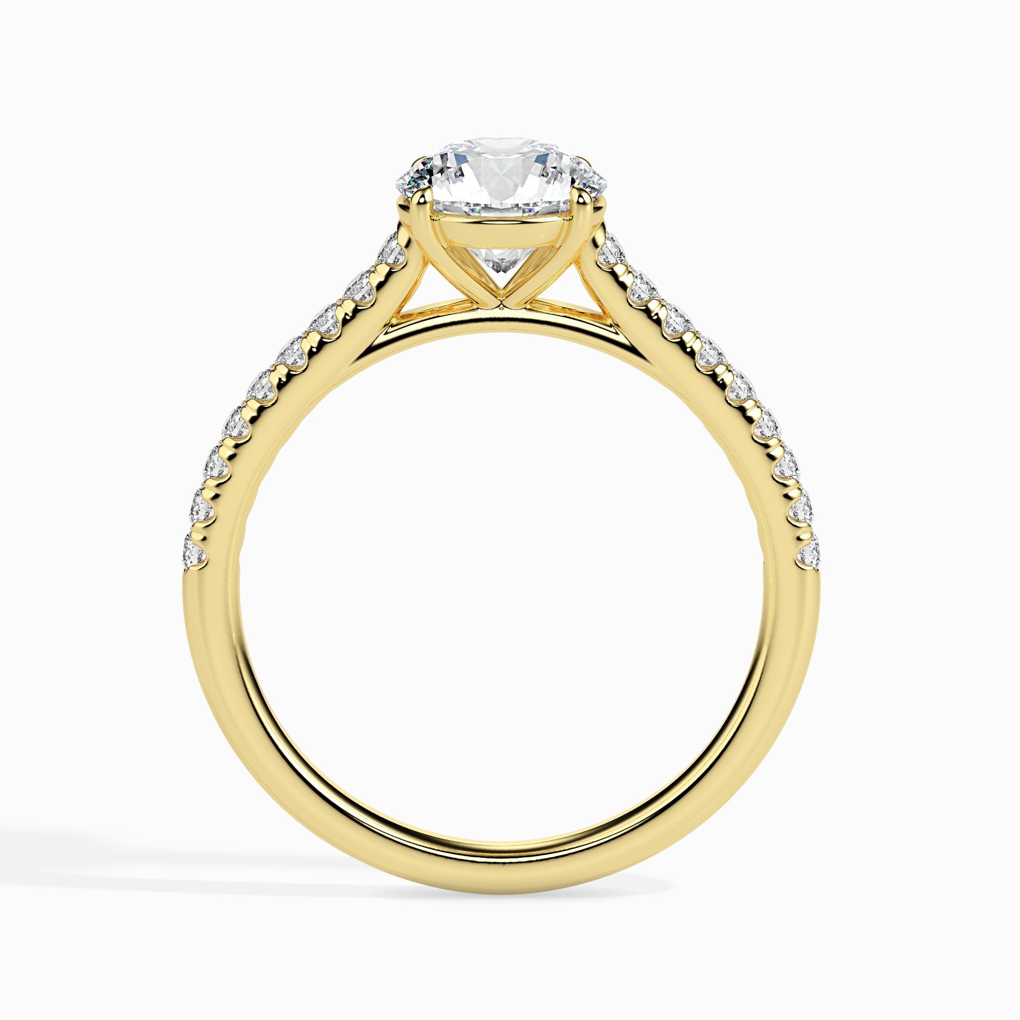 Bague ronde pavée Pia Solitaire