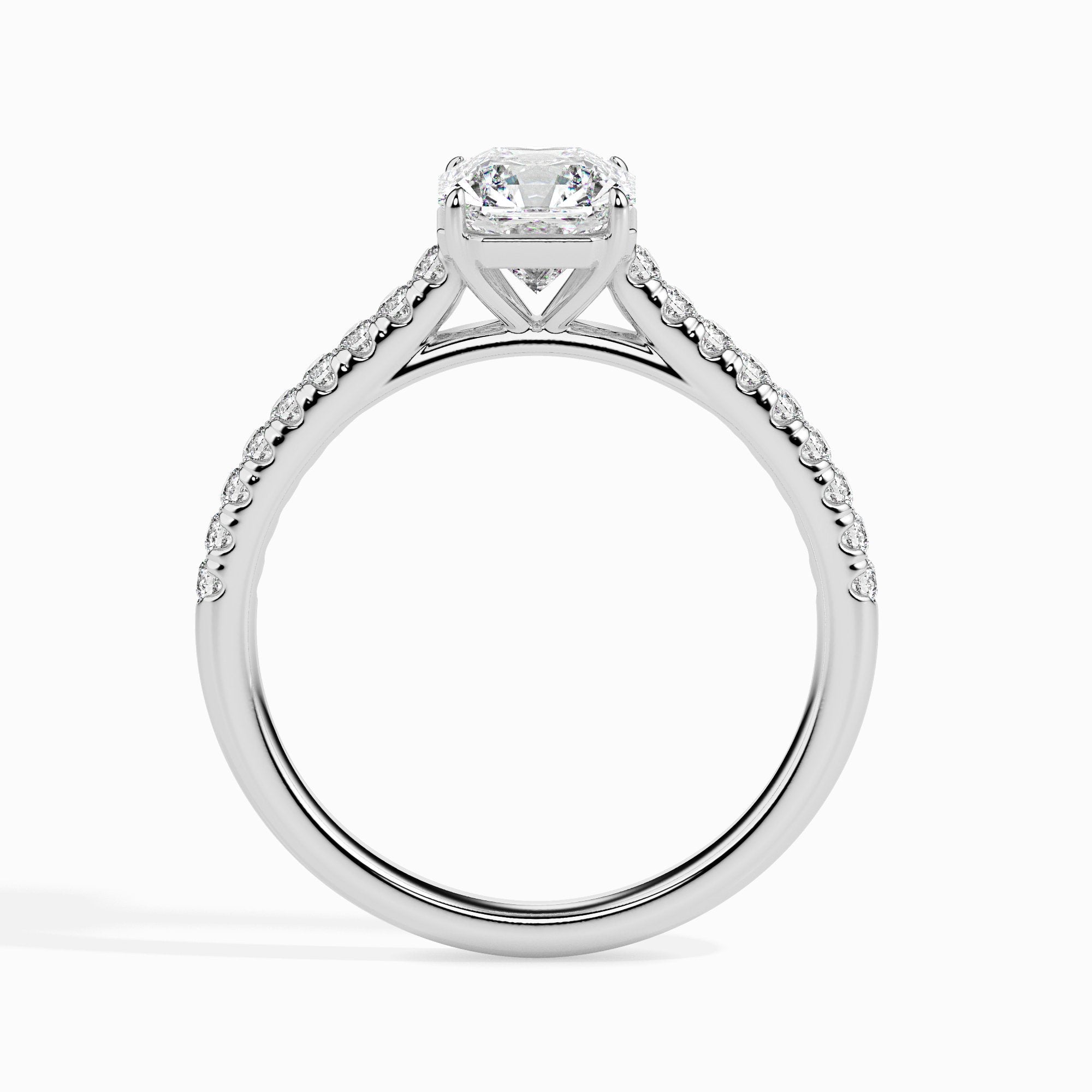 Alaia Solitaire Pave Asscher Ring