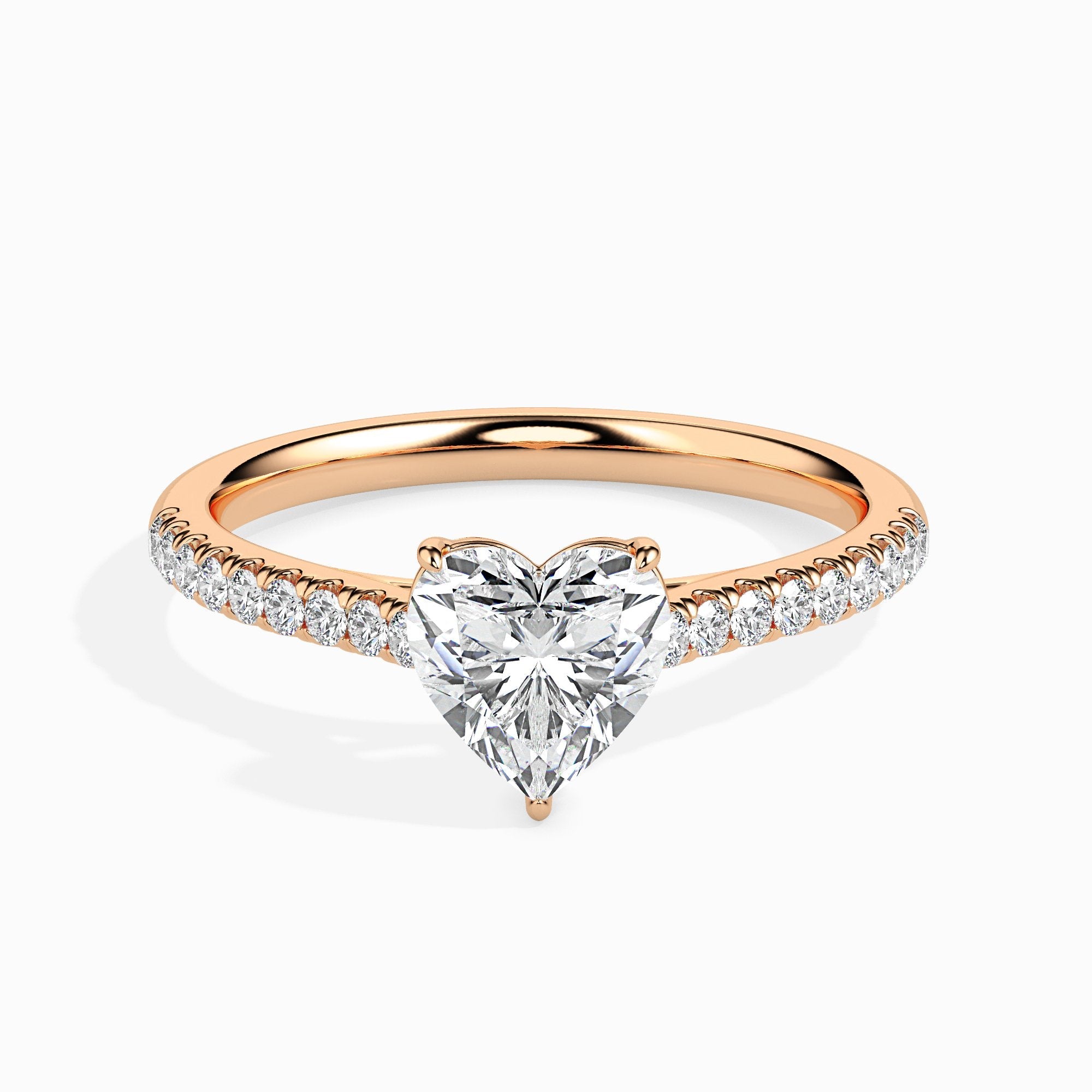 2 ctw Solitaire Pave Heart Ring