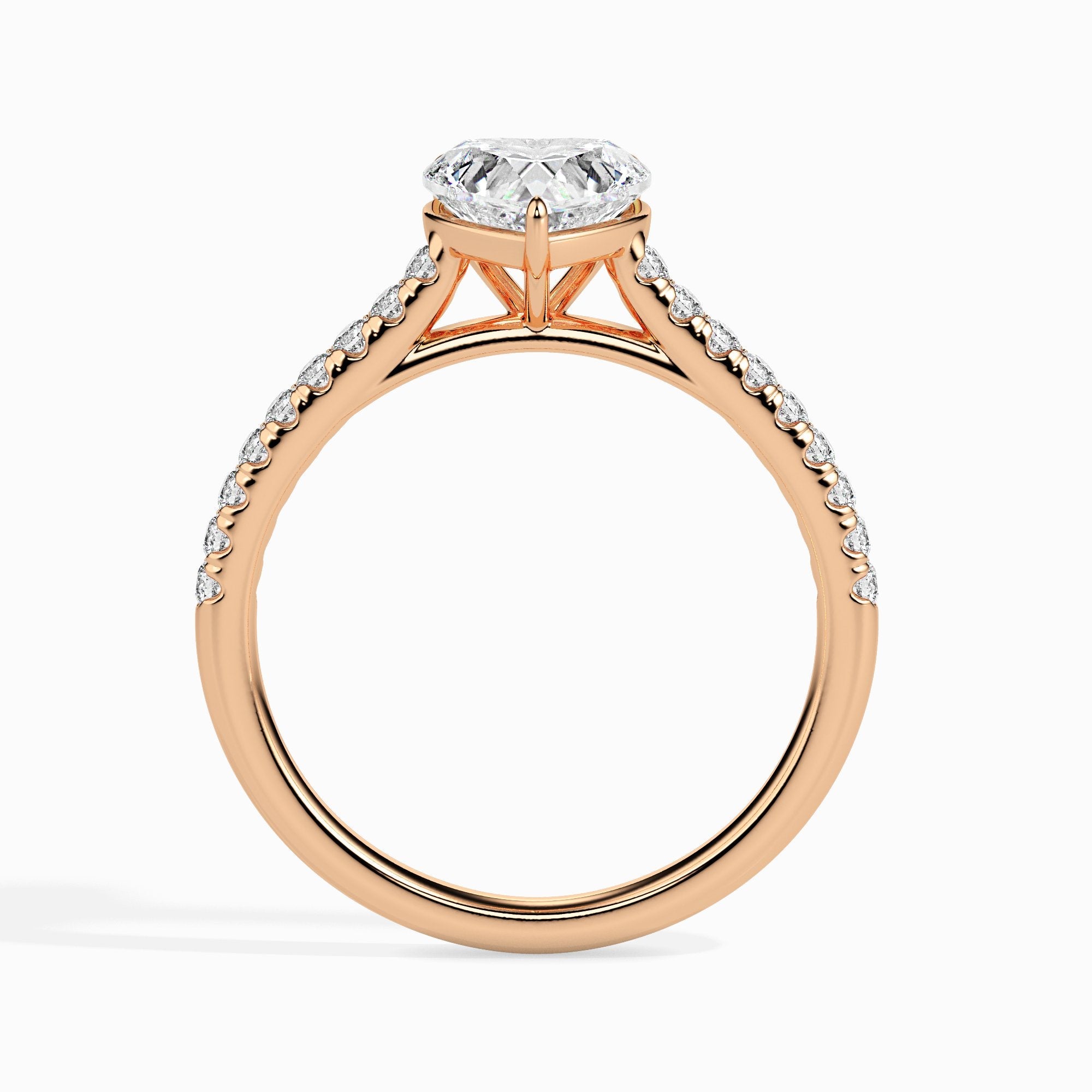 2 ctw Solitaire Pave Heart Ring