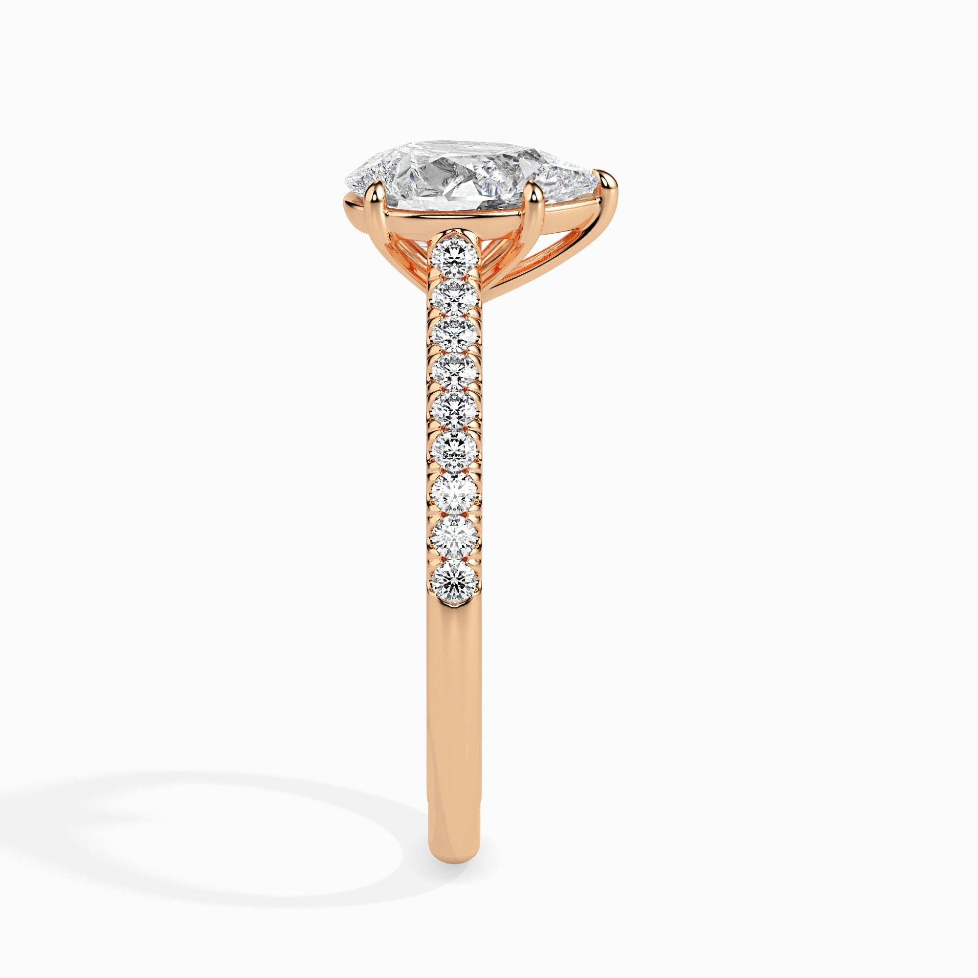 Bague poire pavée Philo Solitaire