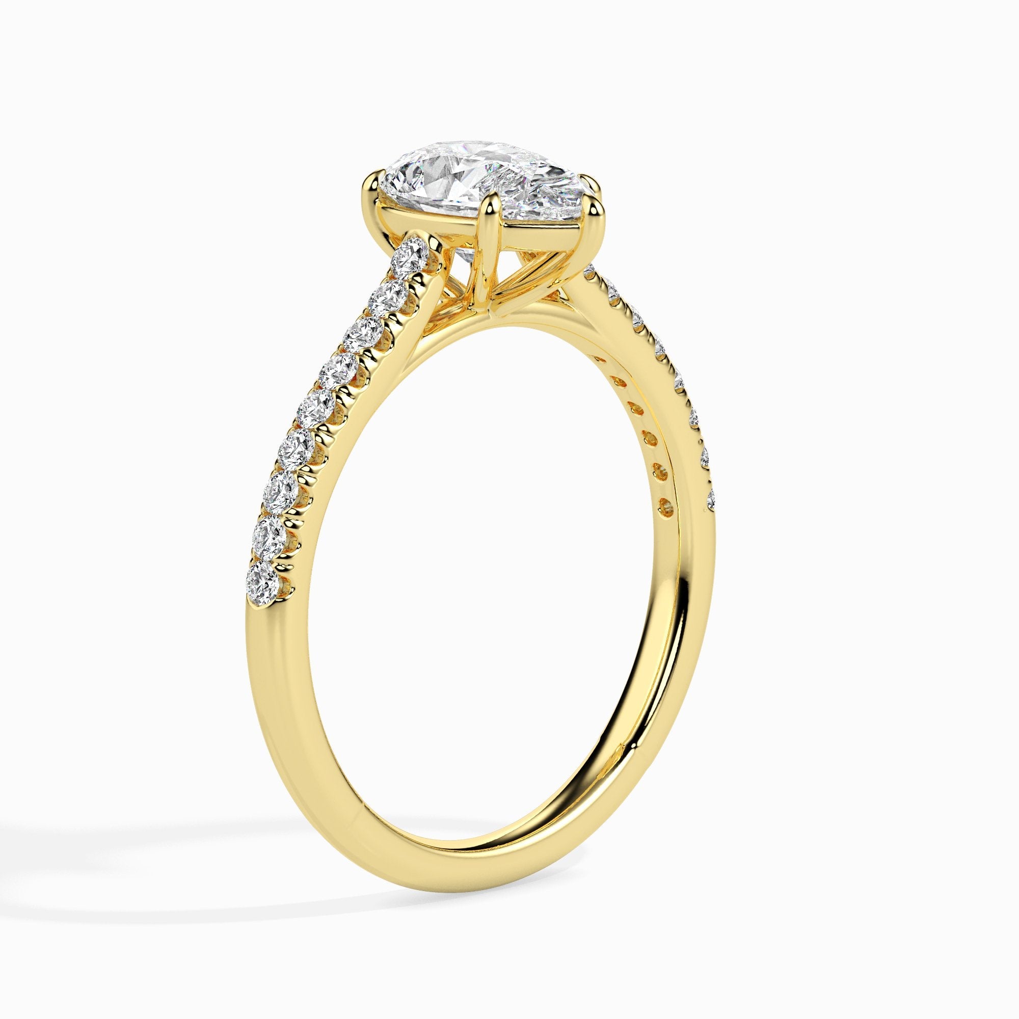 Bague poire pavée Philo Solitaire