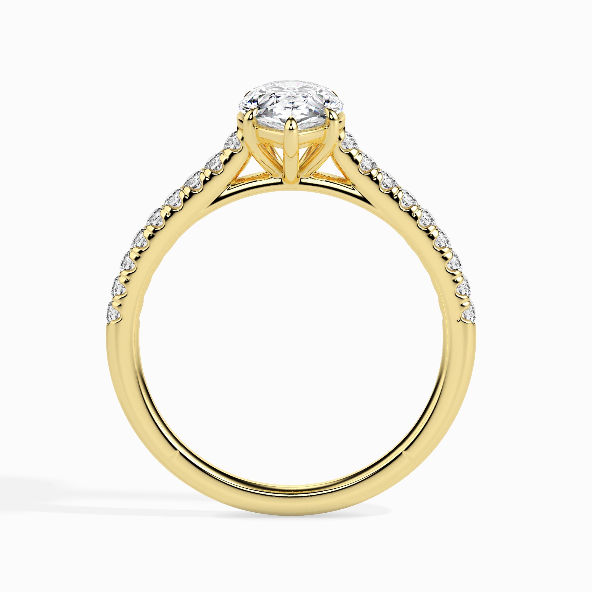 Bague poire pavée Philo Solitaire
