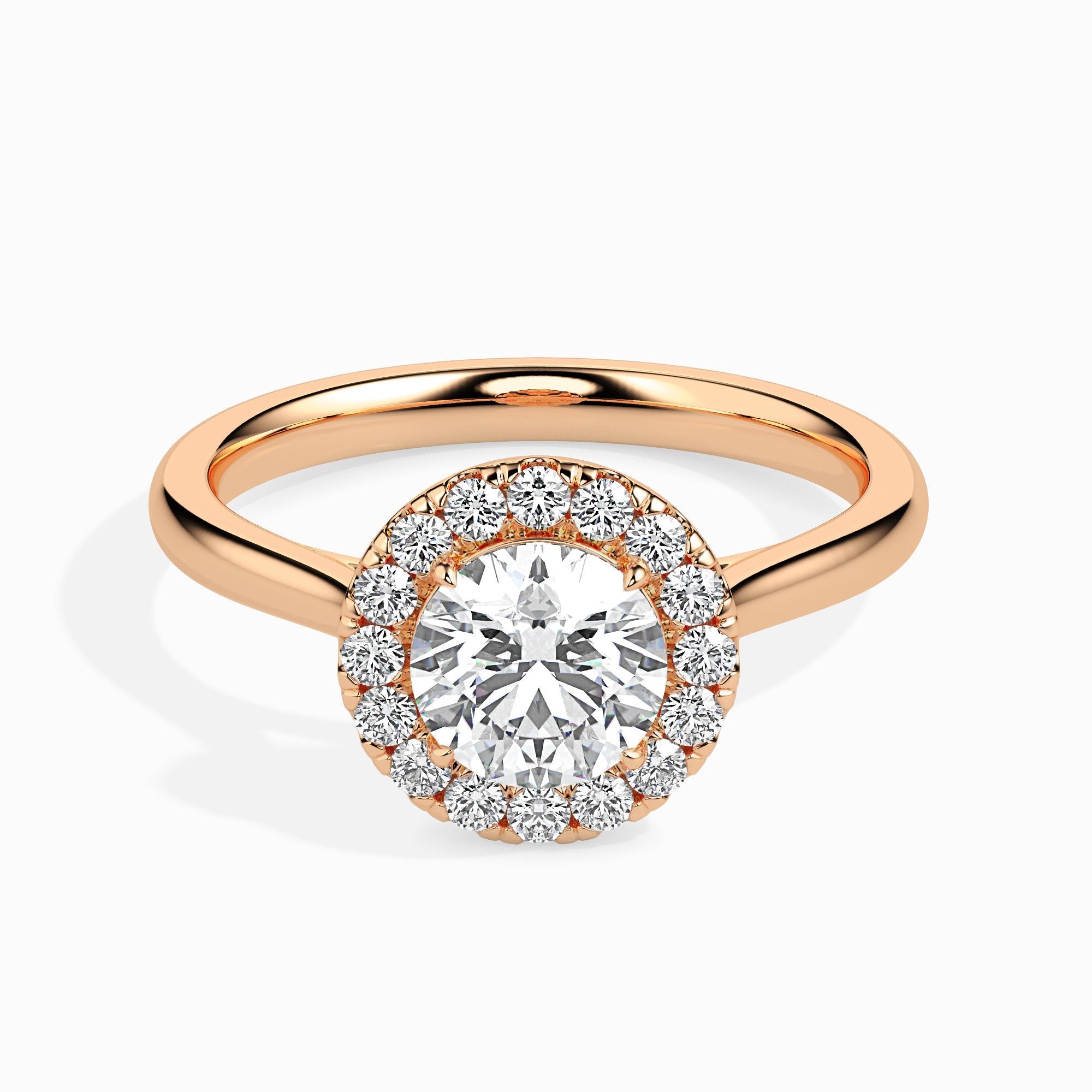 Bague de fiançailles Patti Solitaire halo rond