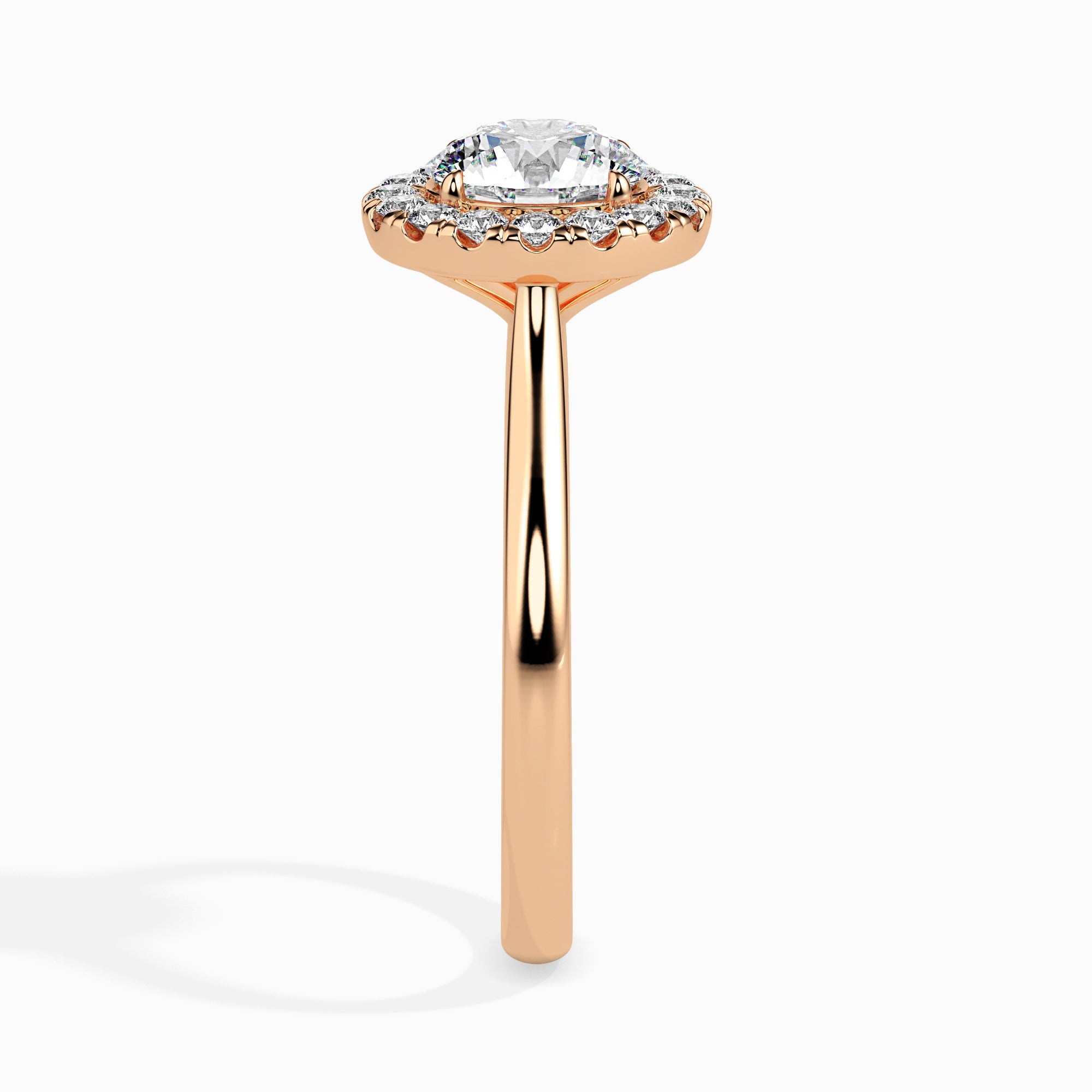 Bague de fiançailles Patti Solitaire halo rond