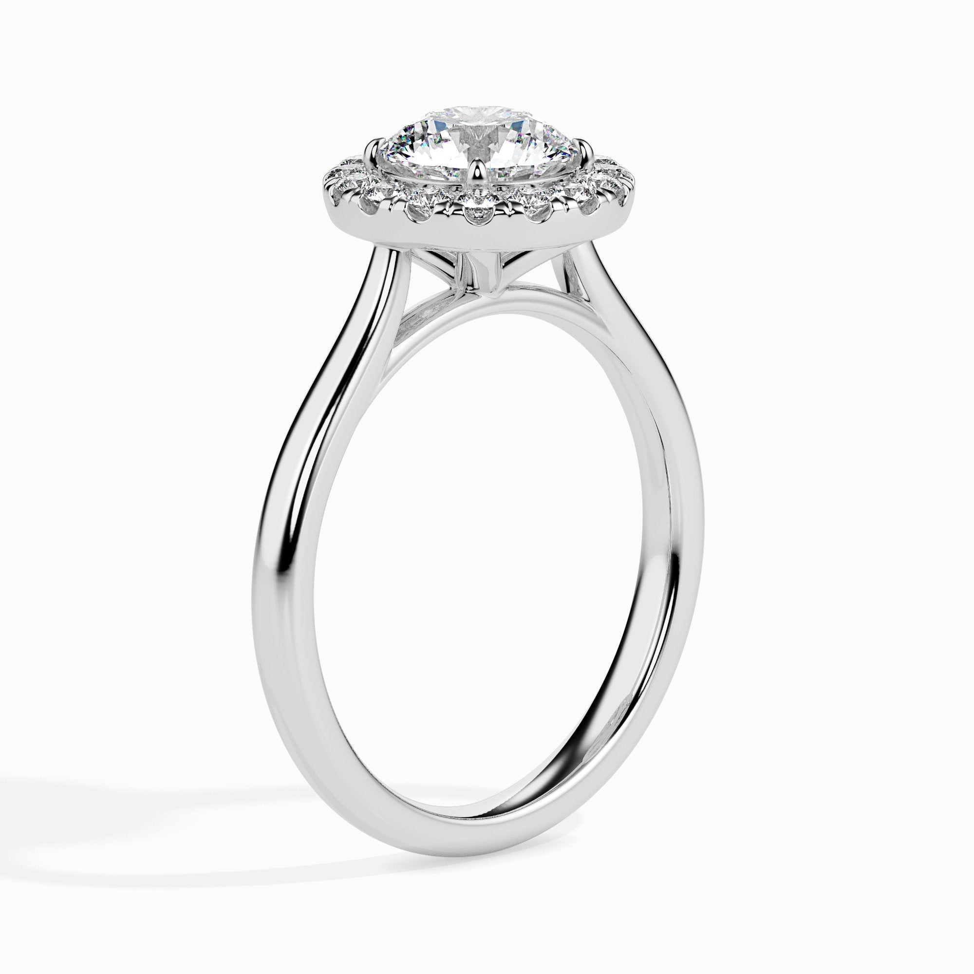 Bague de fiançailles Patti Solitaire halo rond
