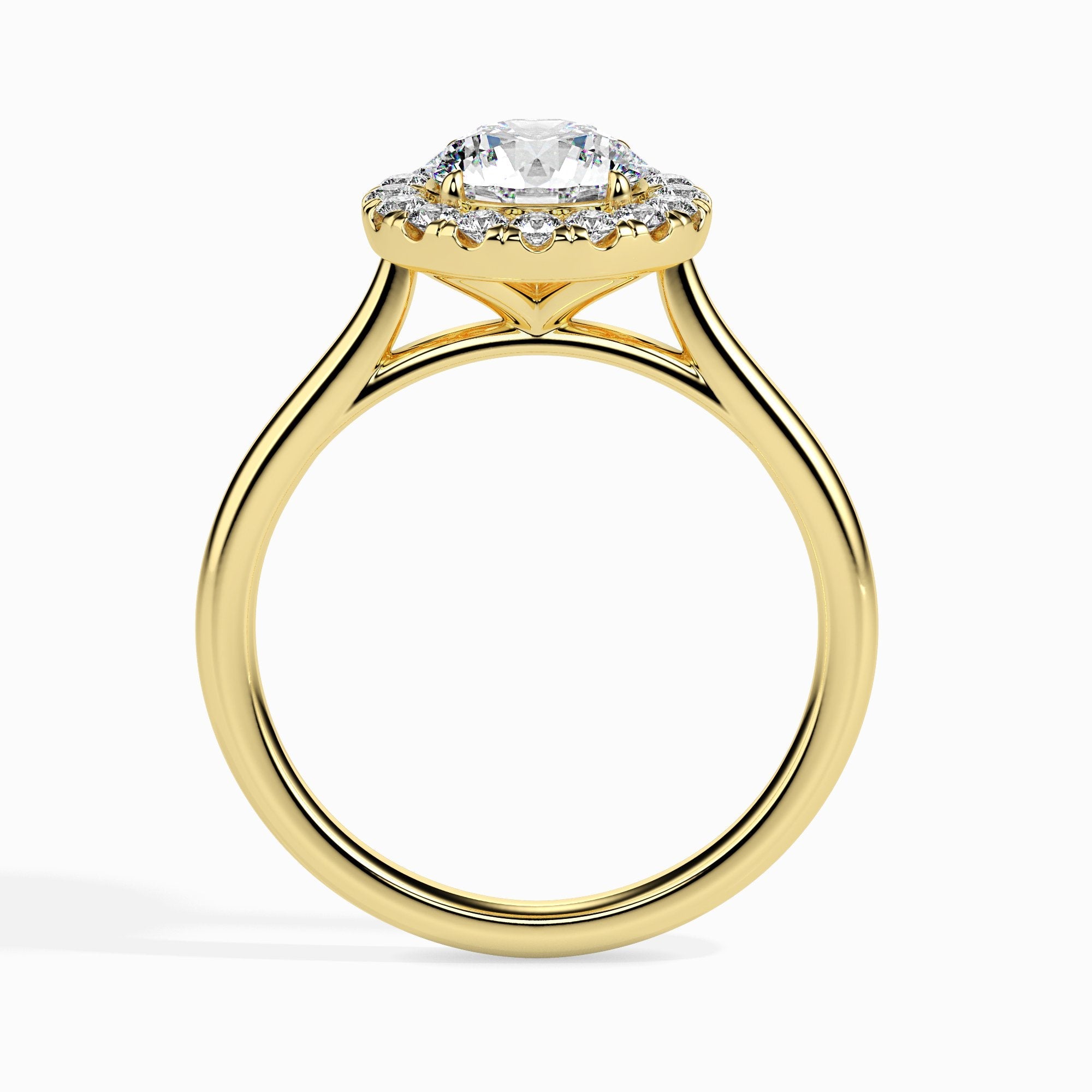 Bague de fiançailles Patti Solitaire halo rond