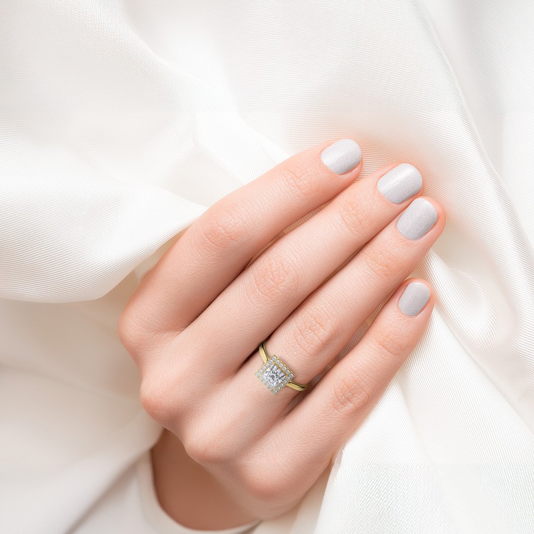 Bague Princesse Halo Playa Solitaire