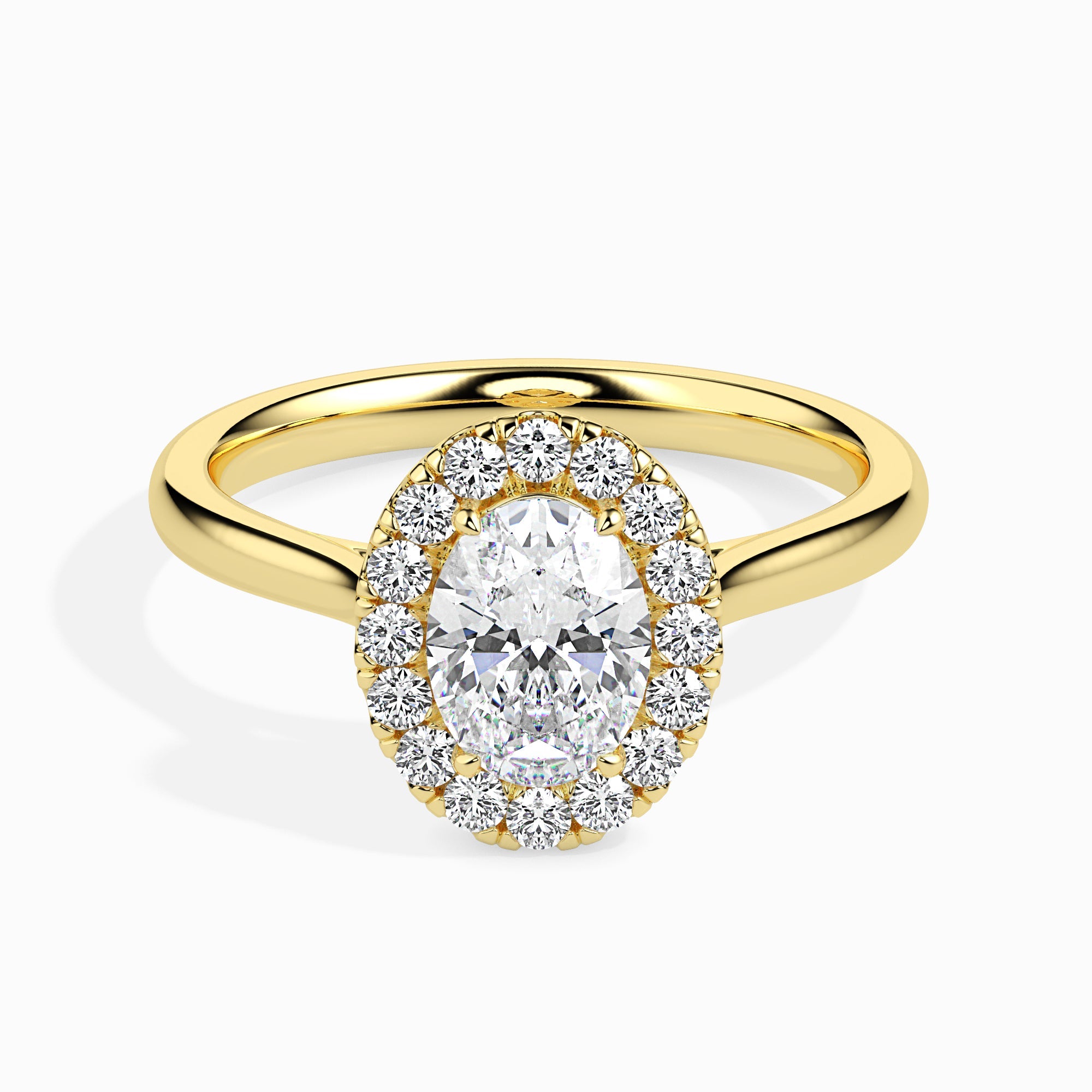 Florence Solitaire Halo Oval Setting