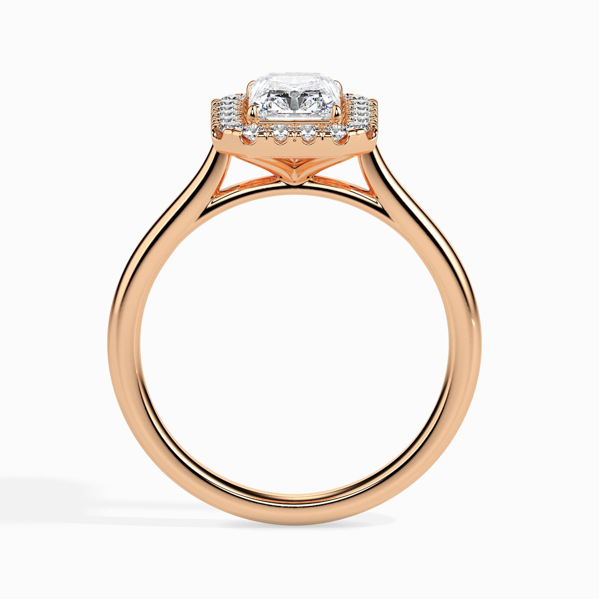 Bague de Solitaire Halo Kai, taille radiant