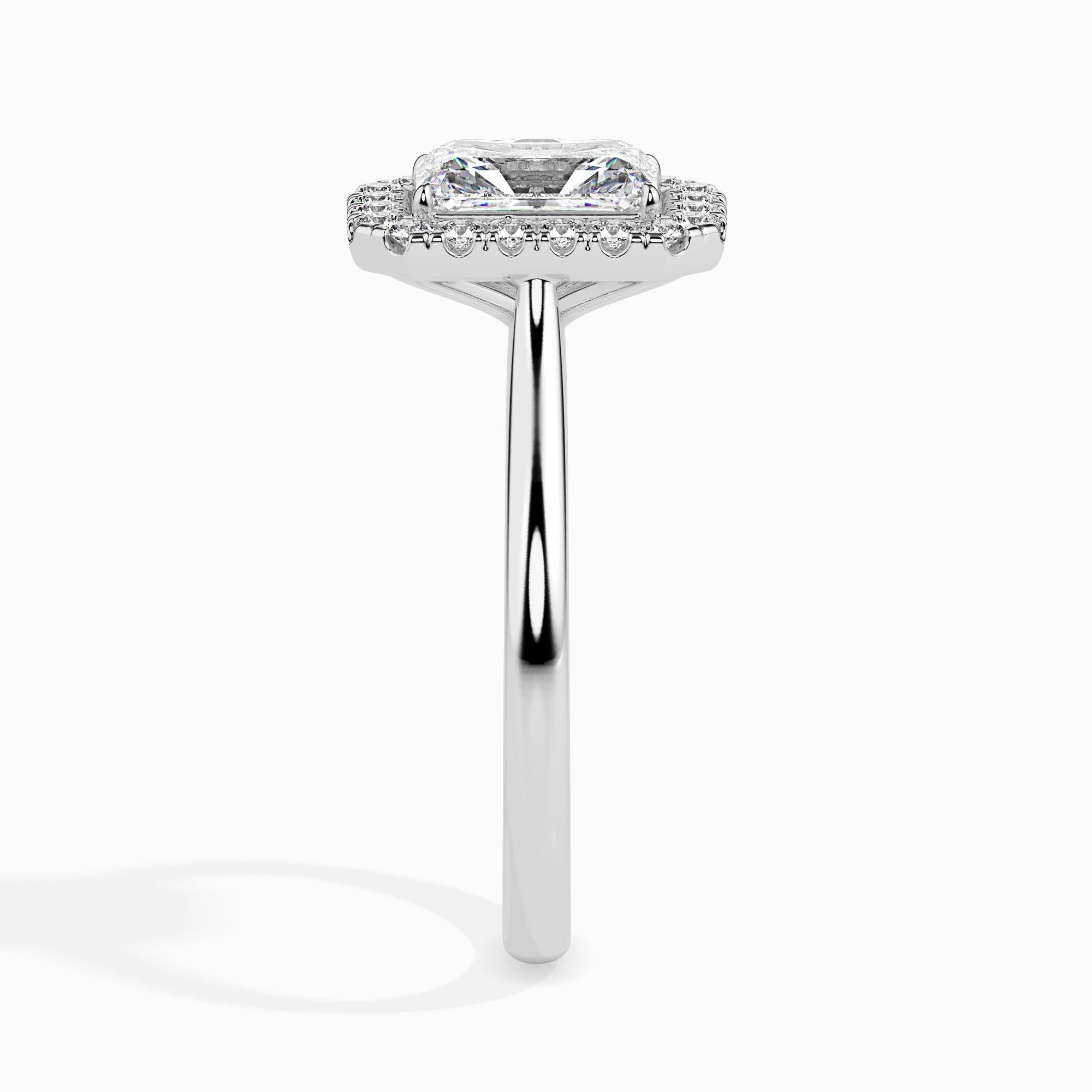 Bague de Solitaire Halo Kai, taille radiant
