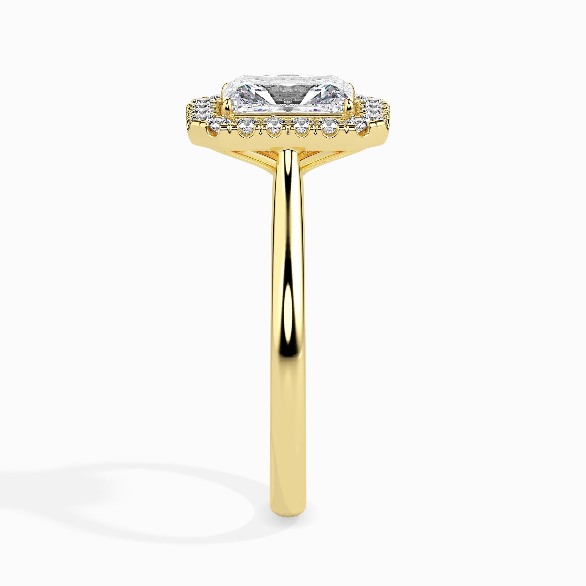 Bague de Solitaire Halo Kai, taille radiant