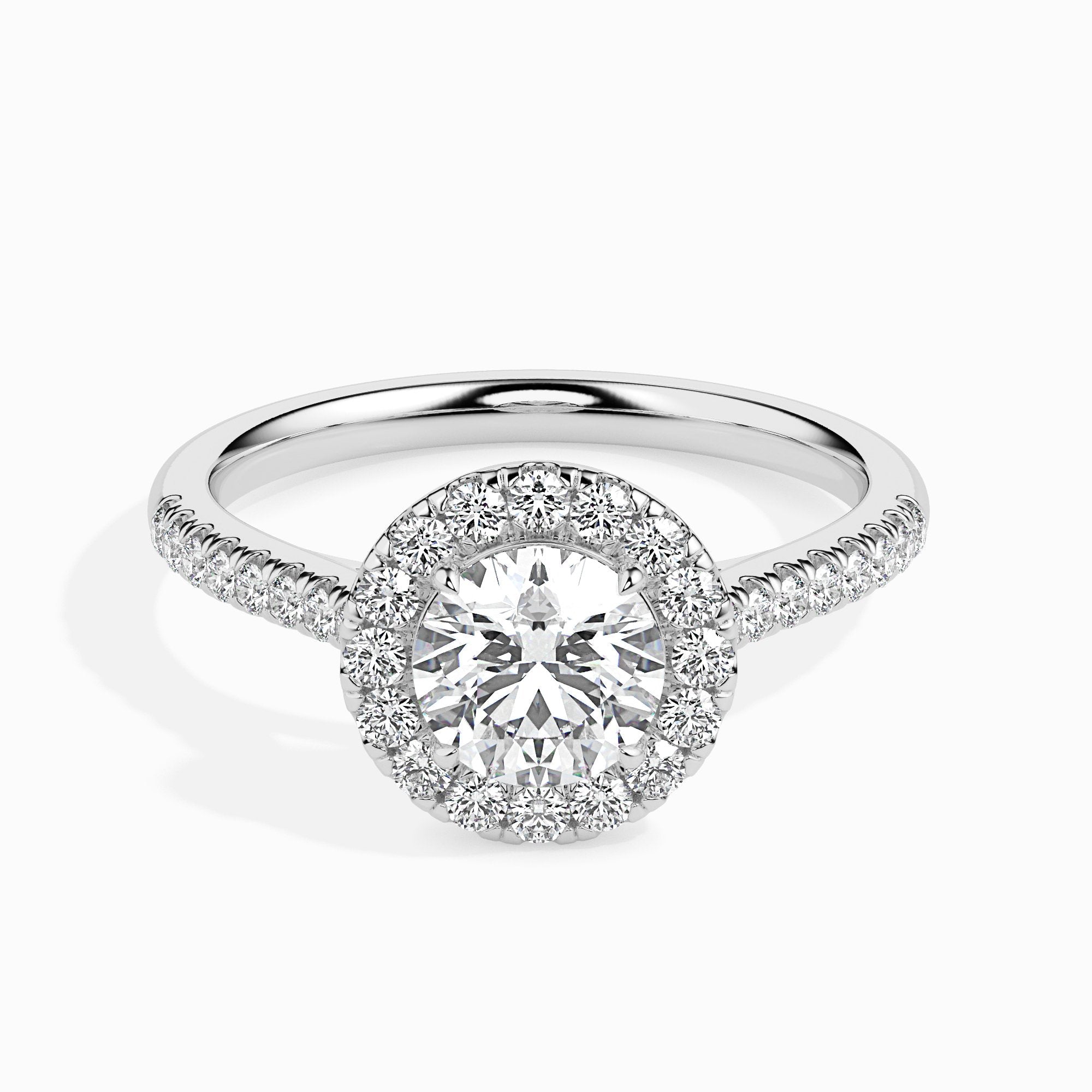 Janis Solitaire Halo Pave Round Setting