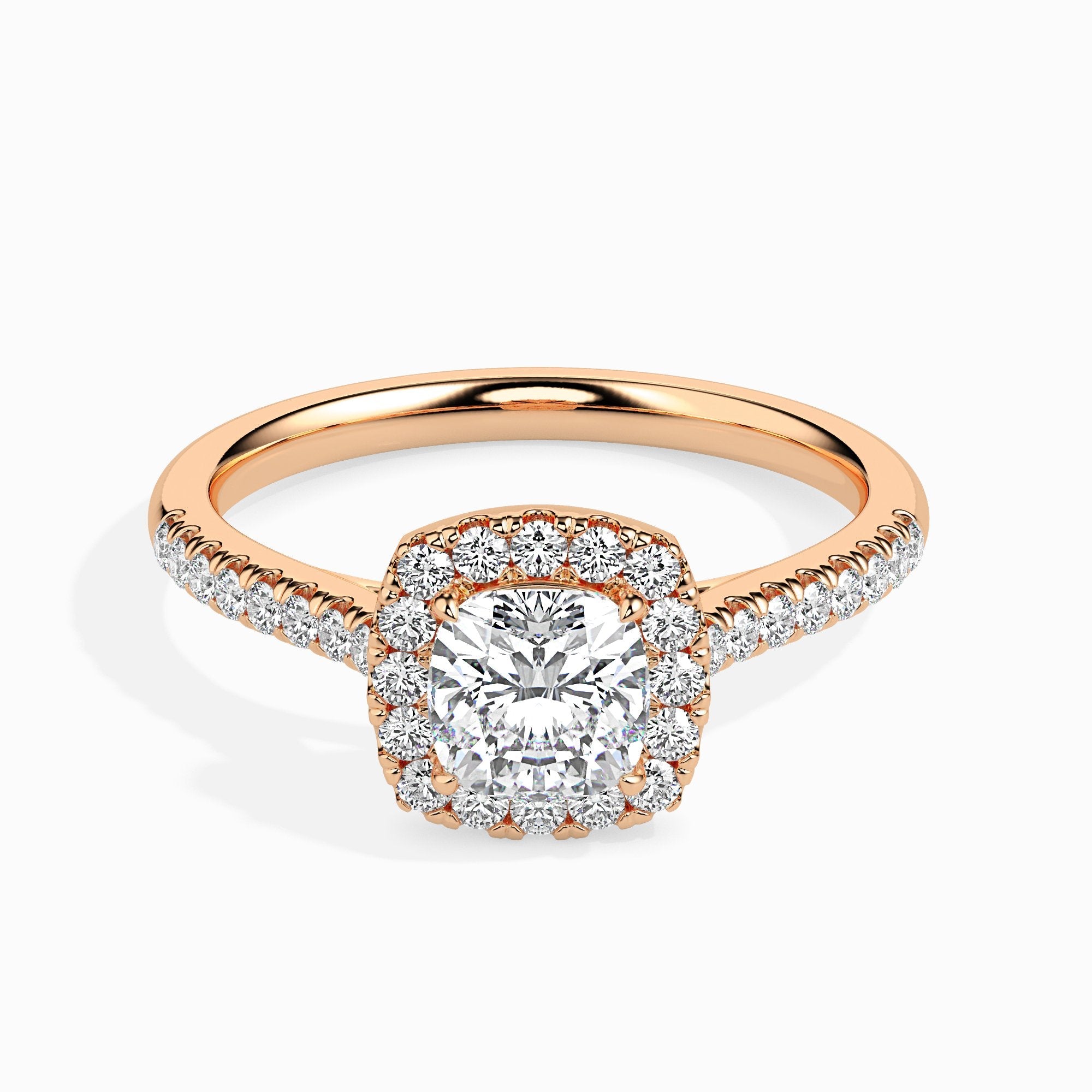 Monture coussin Nova Solitaire Halo Pave