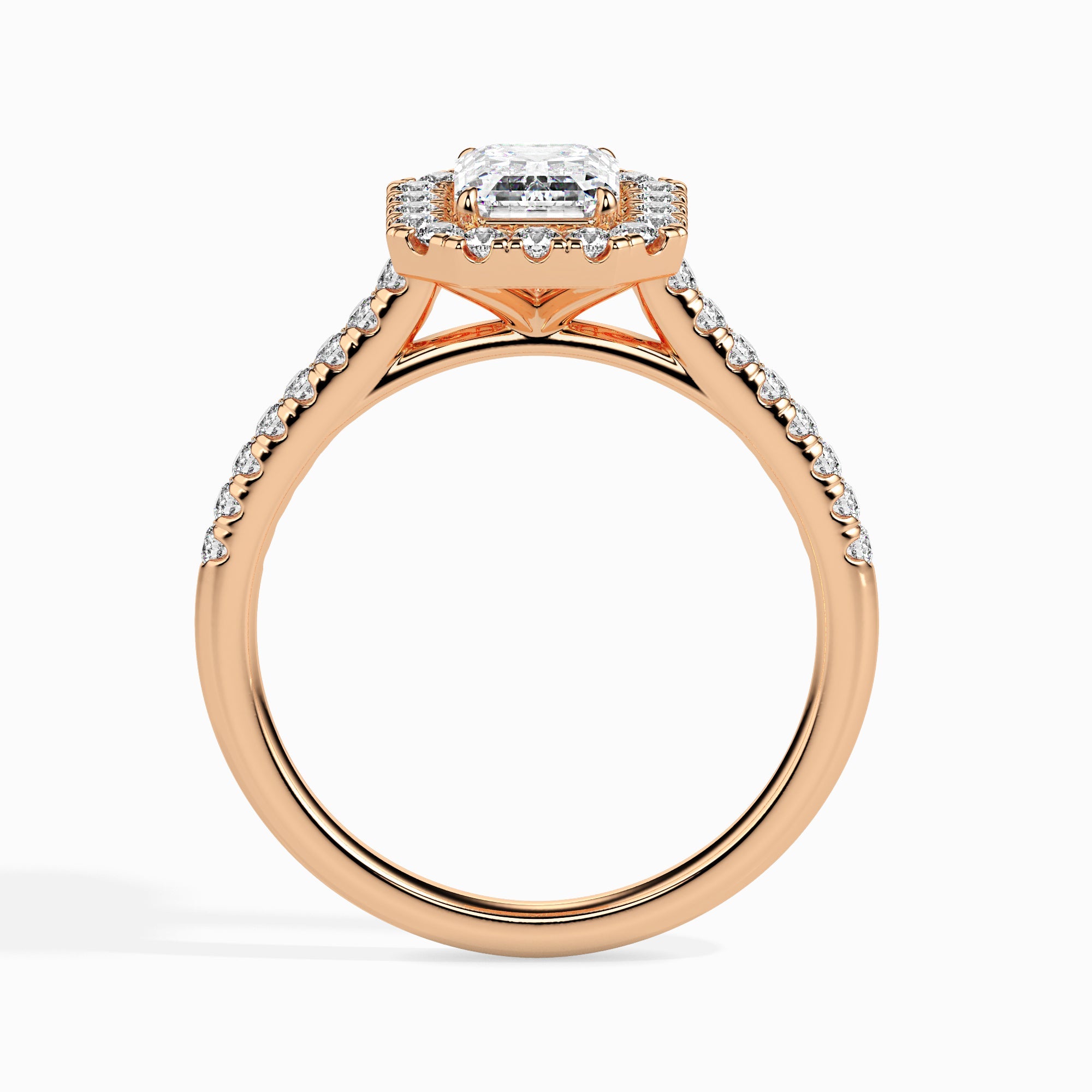 Paquita Solitaire Halo Pave monture émeraude