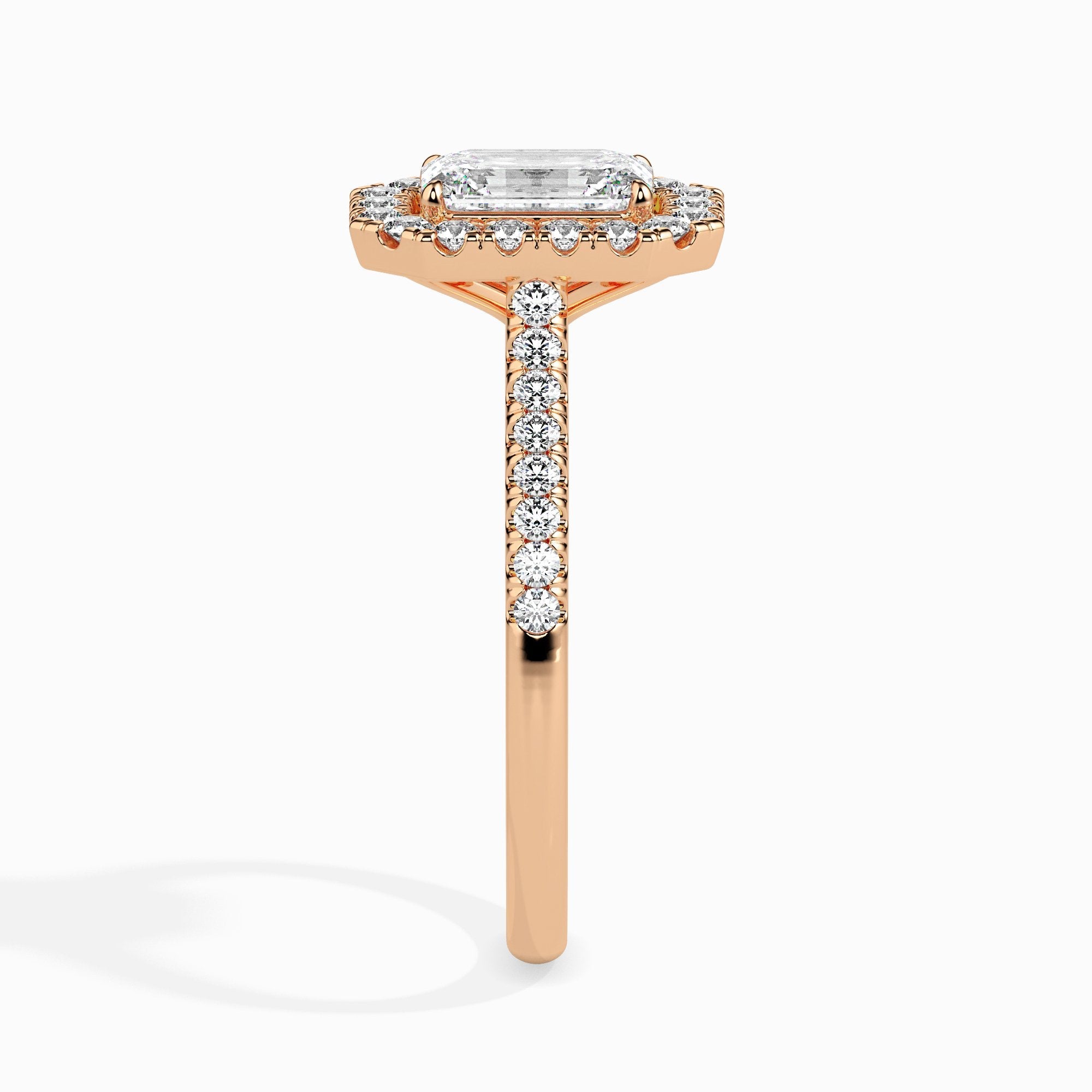 Paquita Solitaire Halo Pave monture émeraude