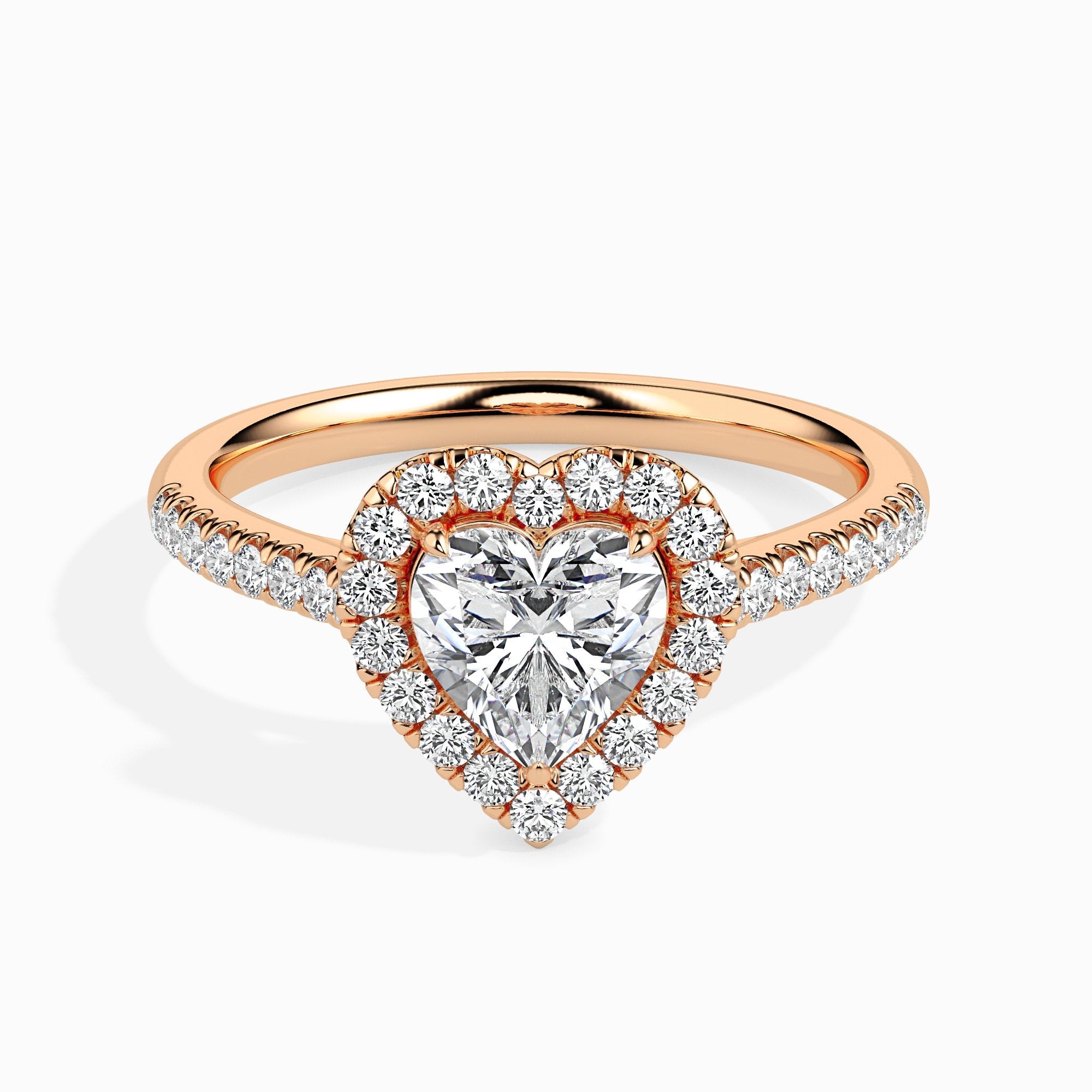 Sertissage Cœur Halo Pavé Solitaire Olbia