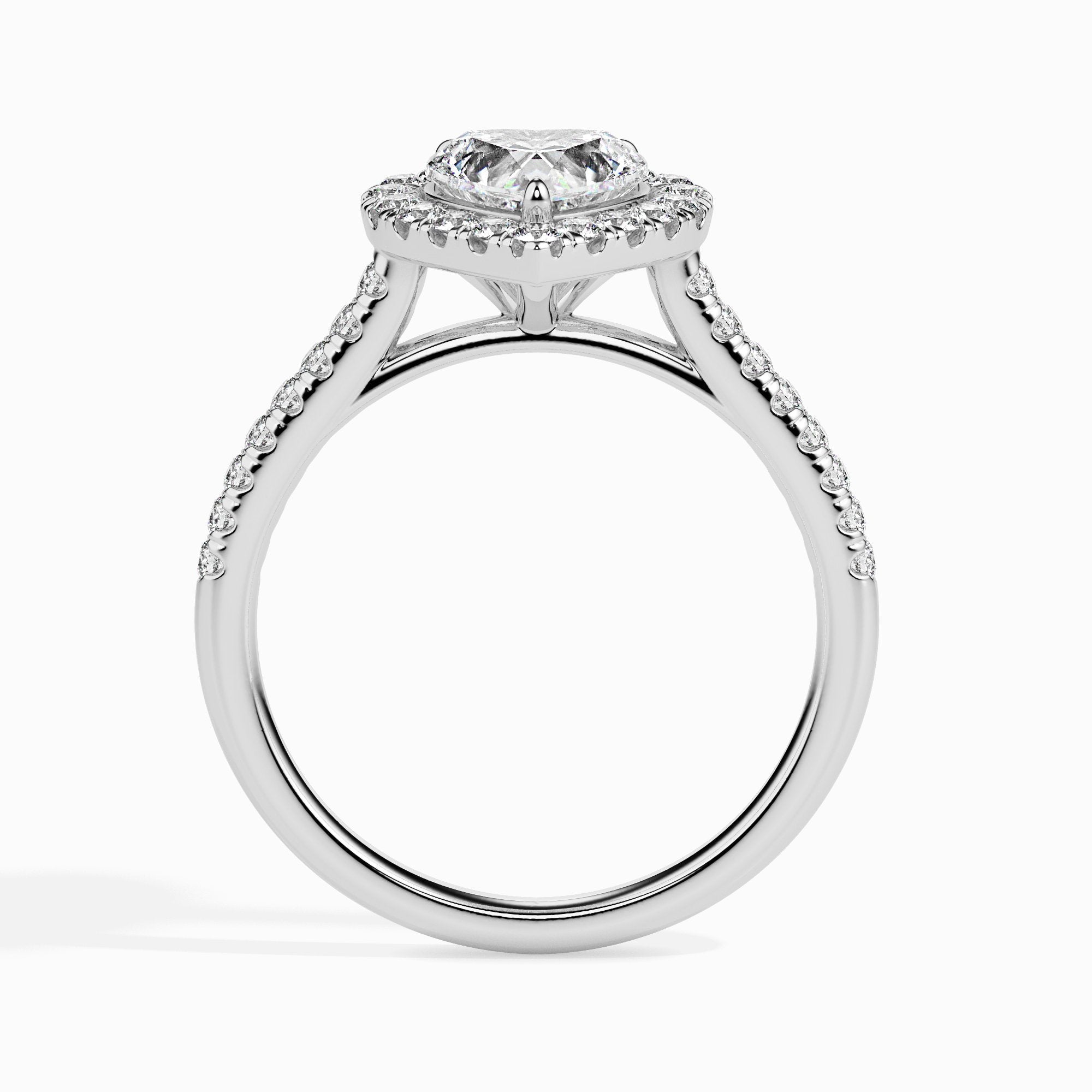 Sertissage Cœur Halo Pavé Solitaire Olbia