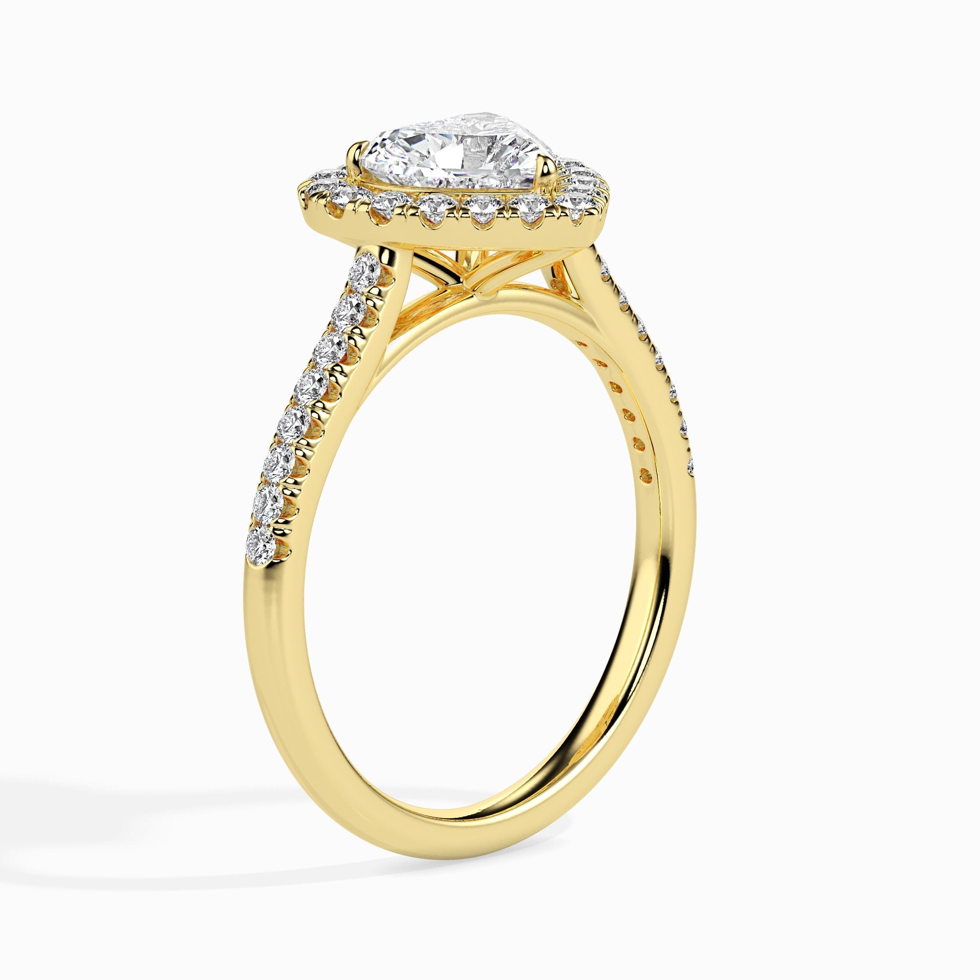 Sertissage Cœur Halo Pavé Solitaire Olbia