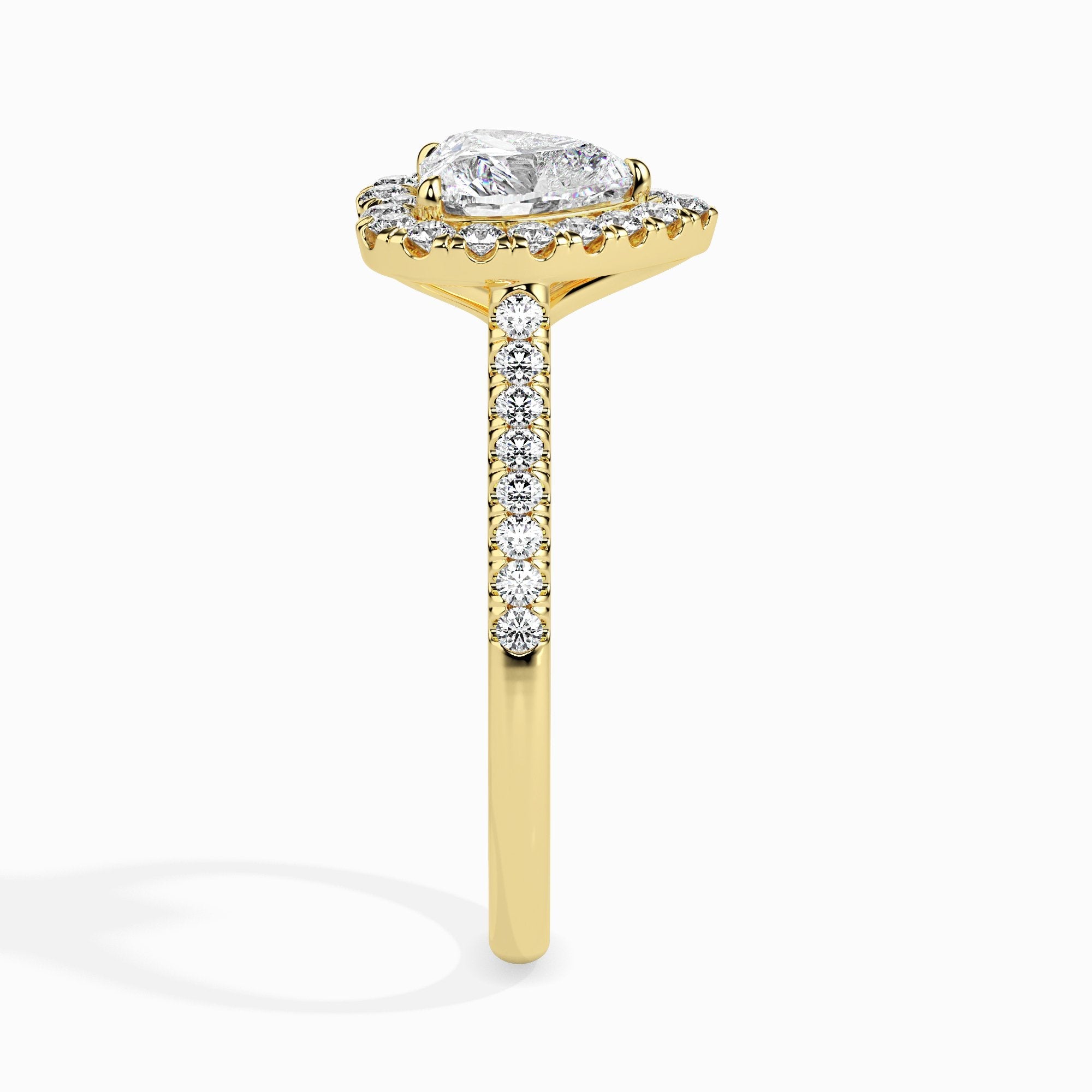 Bague Cœur Olbia Solitaire Halo Pavé