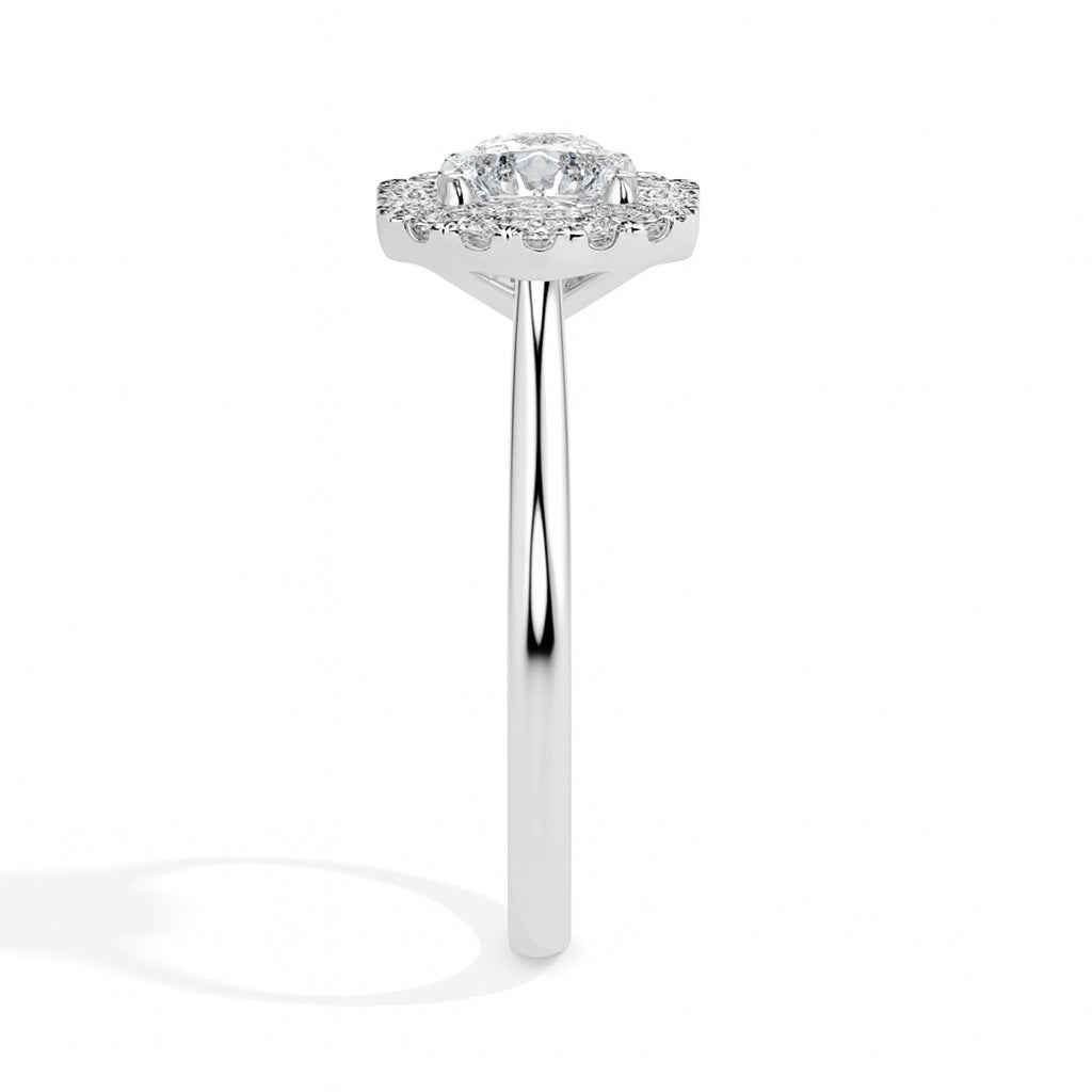 Adelaide Solitaire Halo Asscher Ring