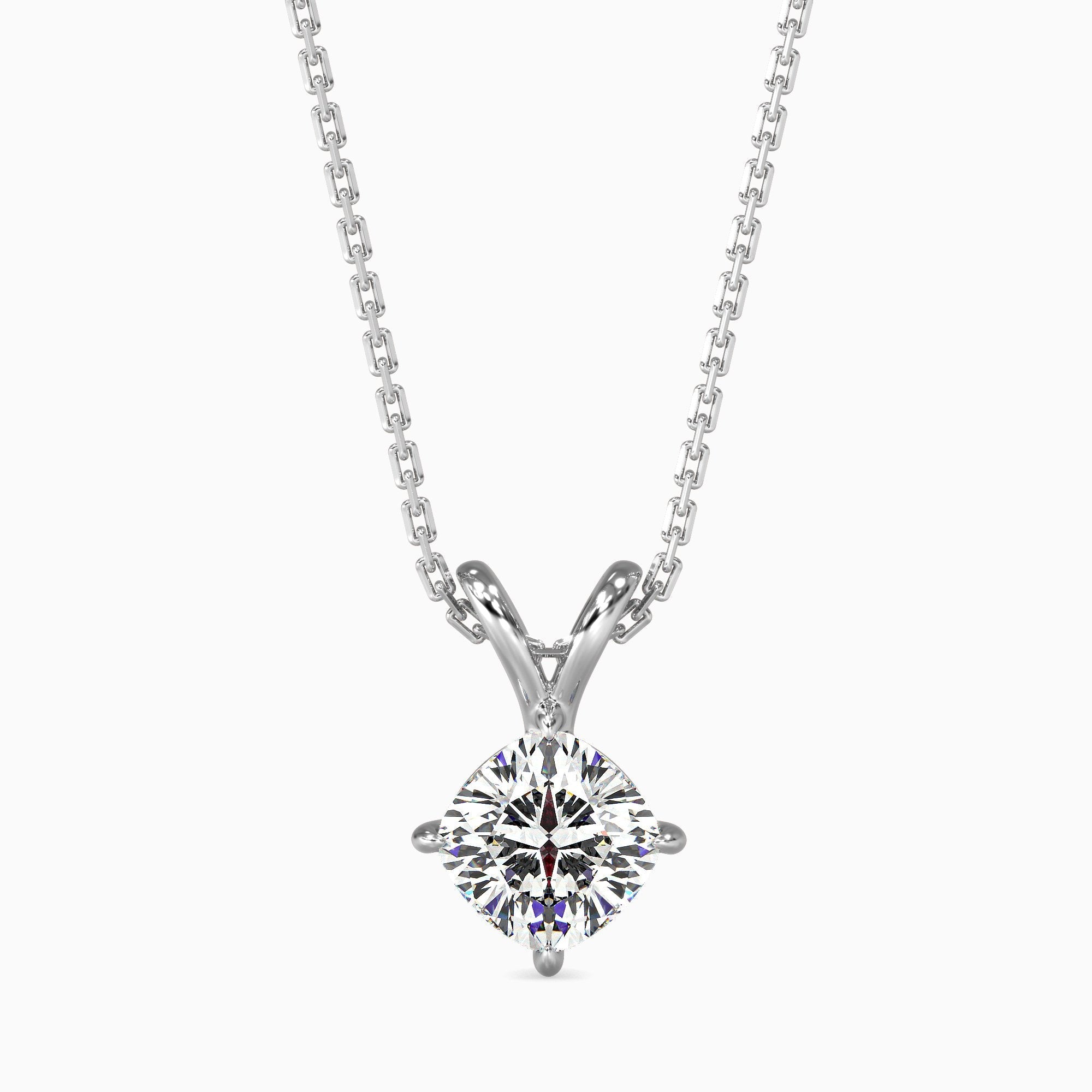 Berta Solitaire Cushion Pendant
