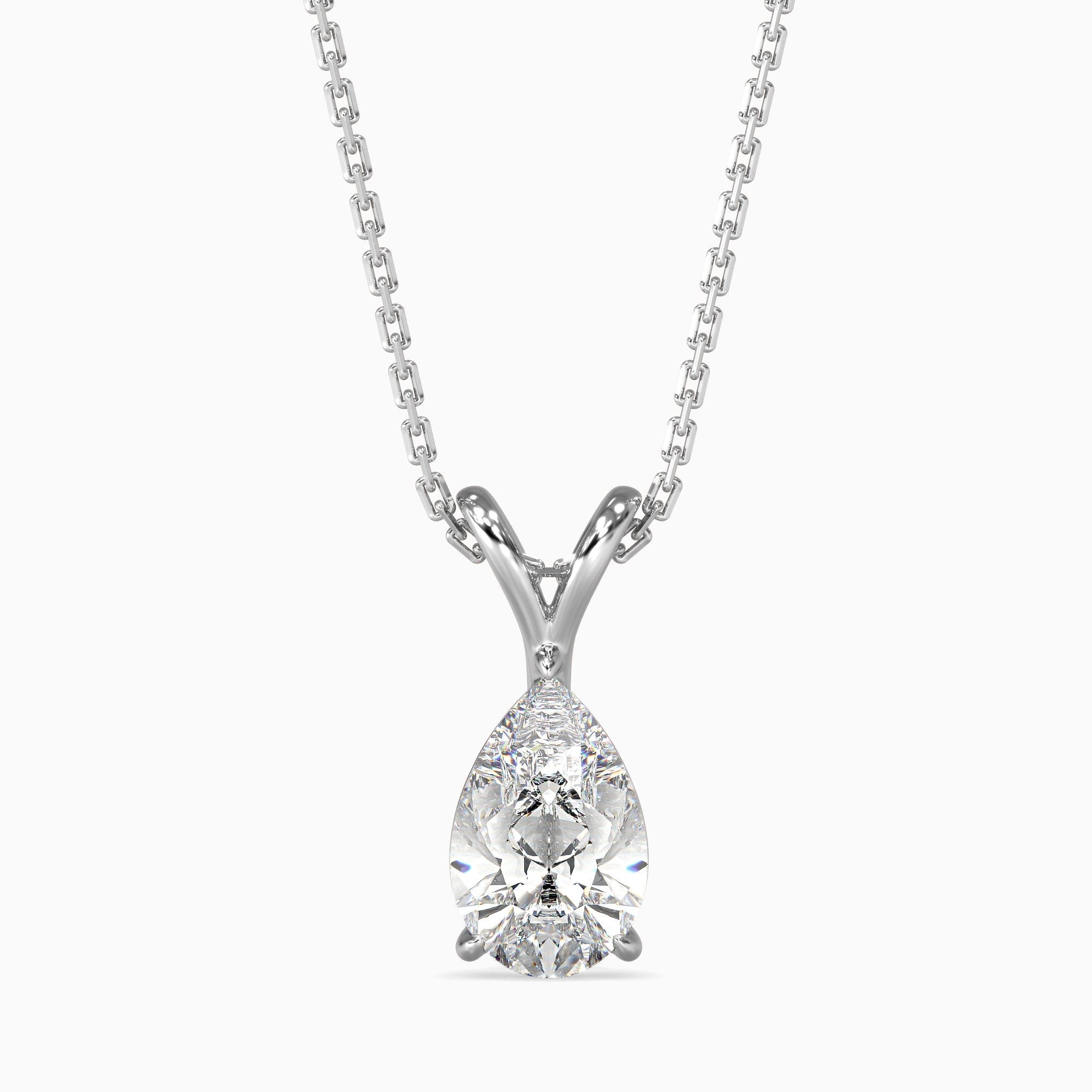 Fleur Solitaire Pear Pendant