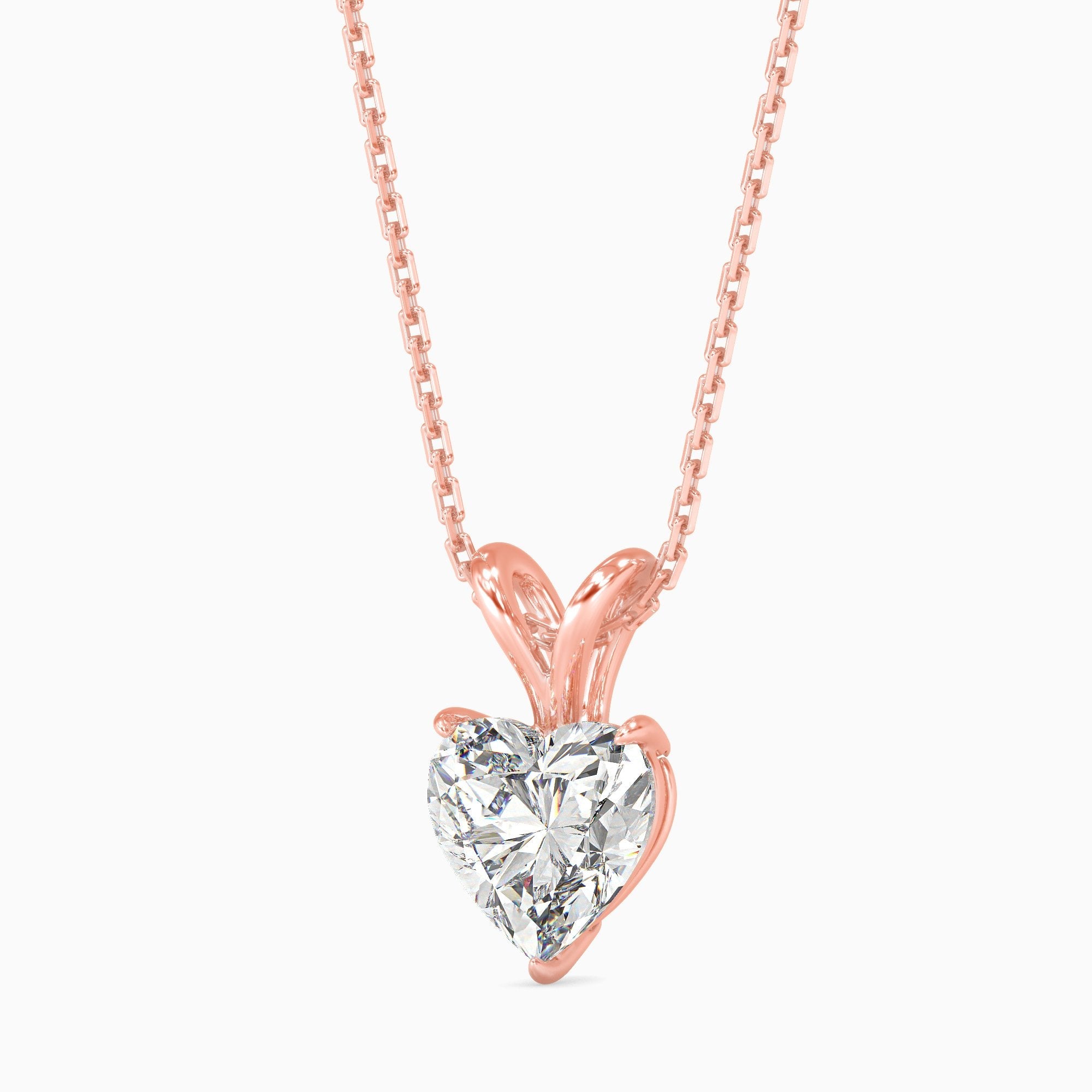2 ctw Solitaire Heart Pendant